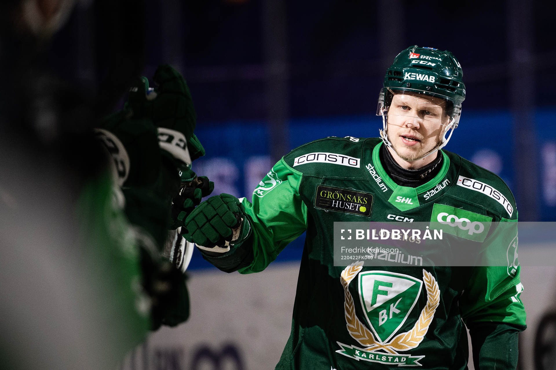 Färjestads Daniel Viksten jublar