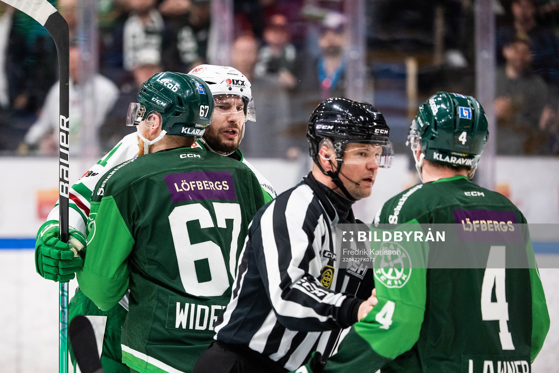Rögles Mattias Sjögren och Färjestads Oscar Lawner