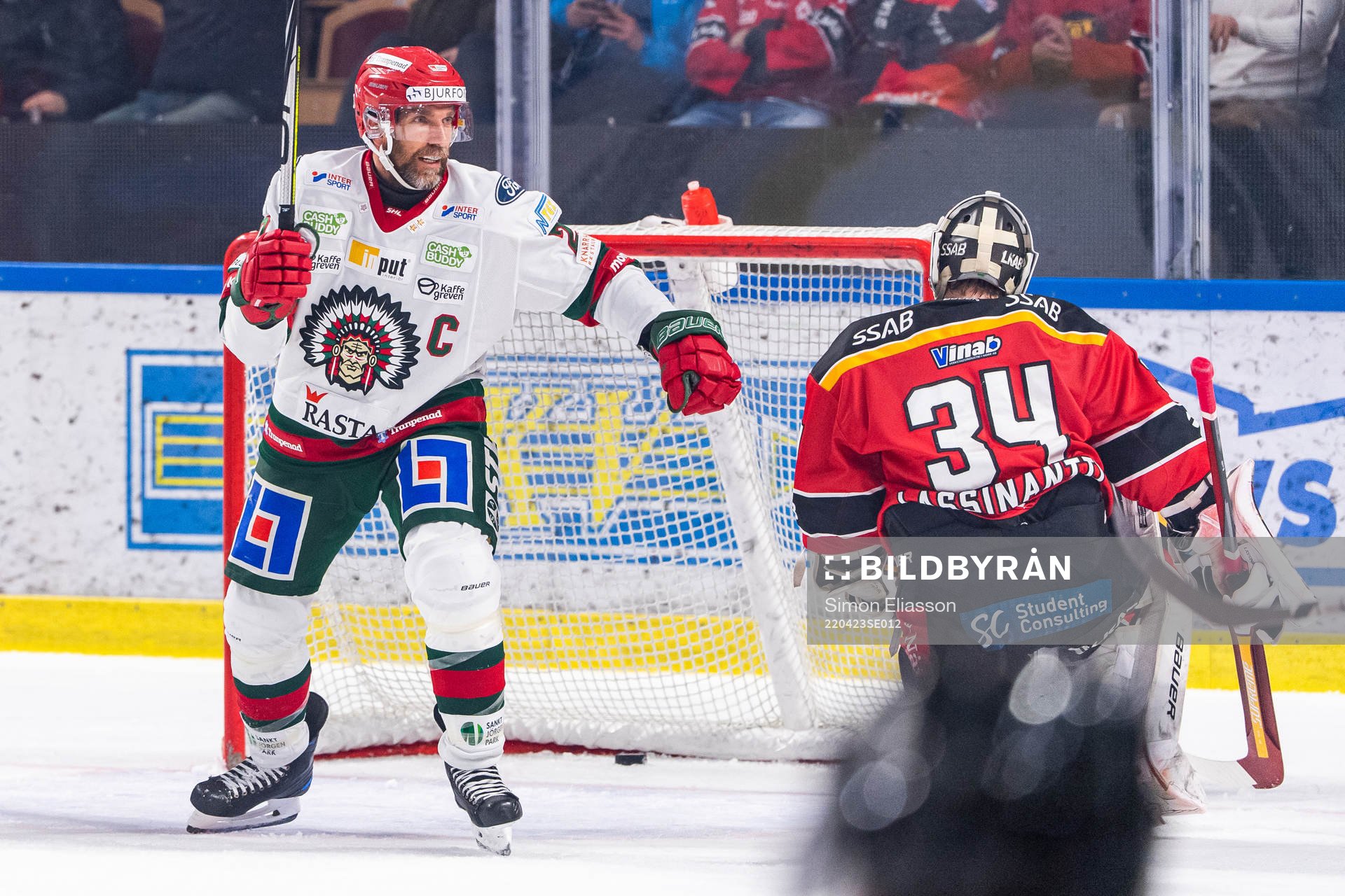 Frölundas Joel Lundqvist jublar