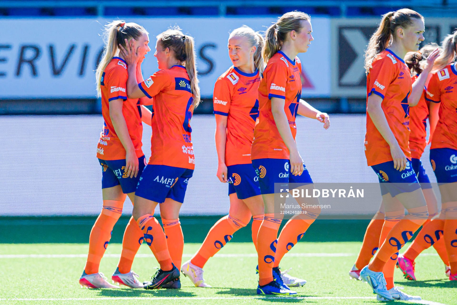 Natalie Granvang Nilsen of AaFK Fortuna celebrates after scoring the 1-0 goal during the 1. division football match between AaFK Fortuna and Grand Bodø on April 24, 2022 in Ålesund.