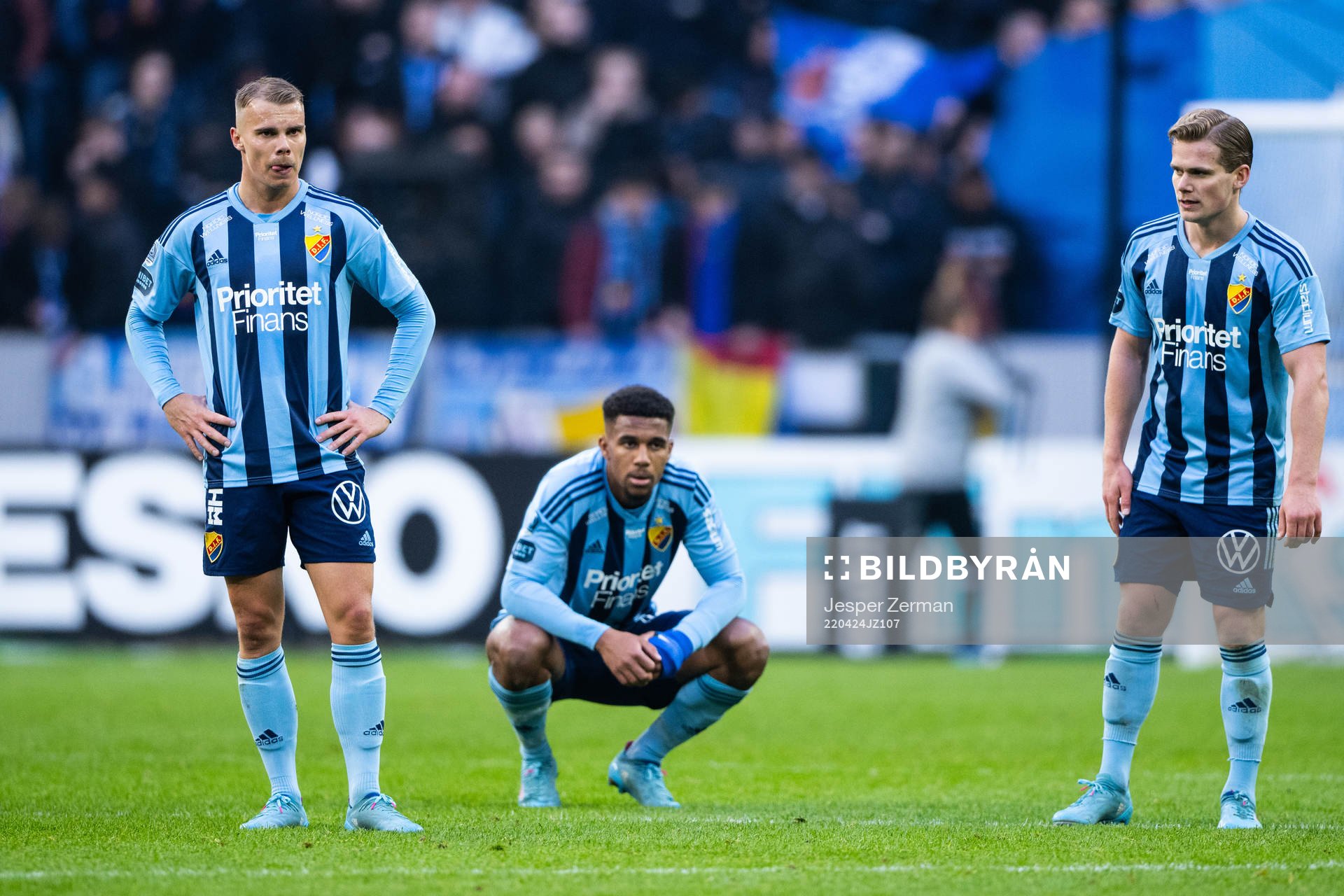 Djurgårdens Elias Andersson, Isak Hien och Hampus Finndell