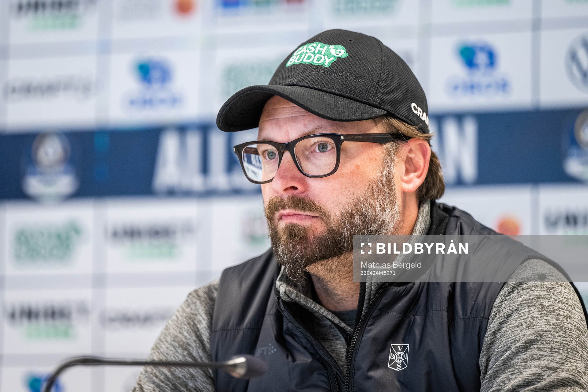 Varbergs tränare Joakim Persson på presskonferensen