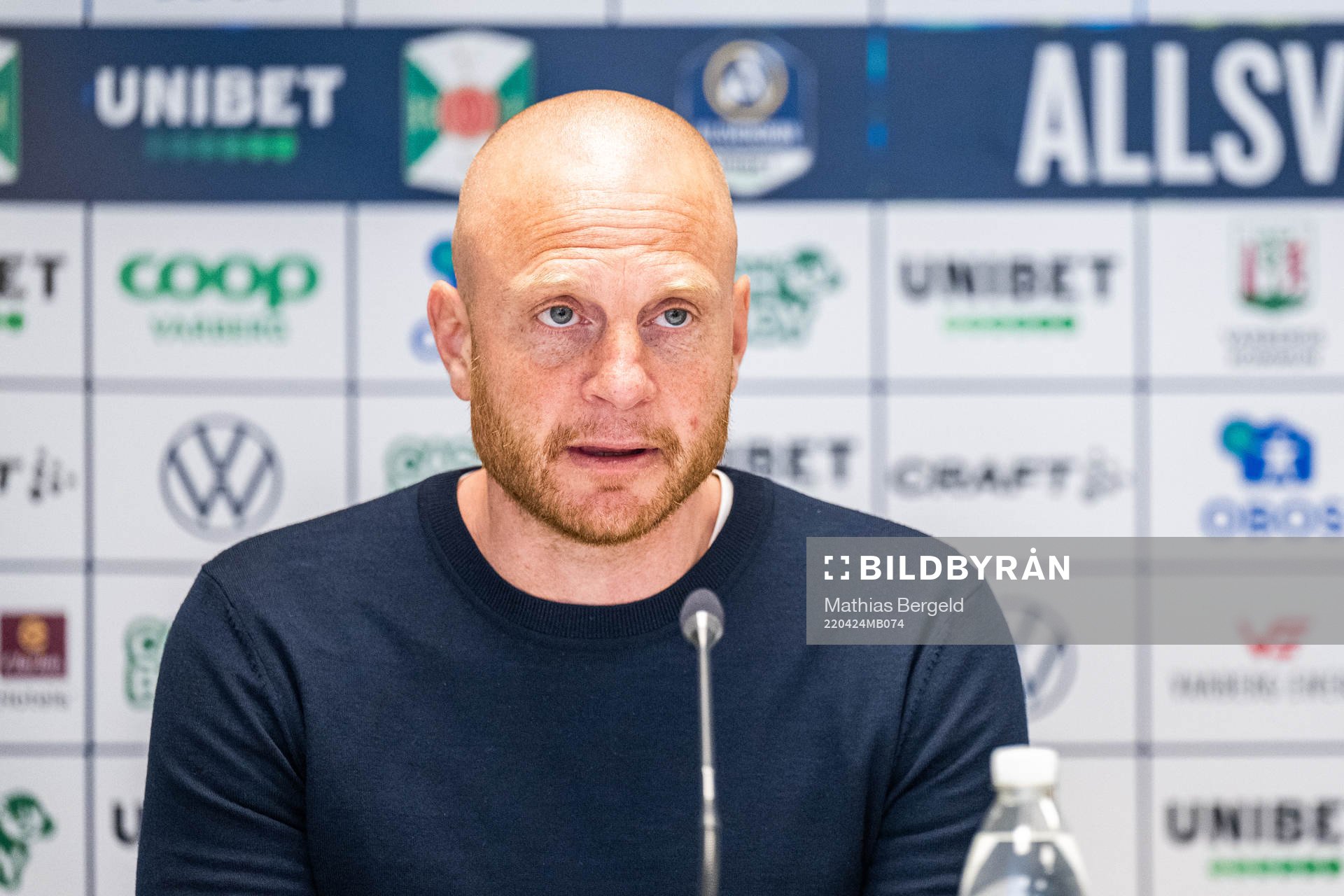 Mjällbys tränare Andreas Brännström på presskonferensen