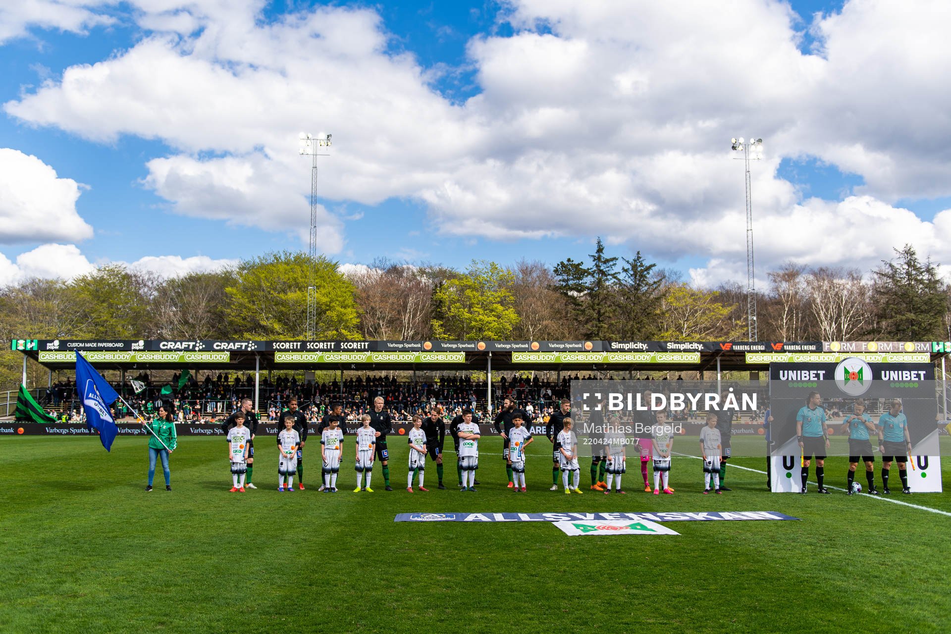 Varbergs spelare vid line up
