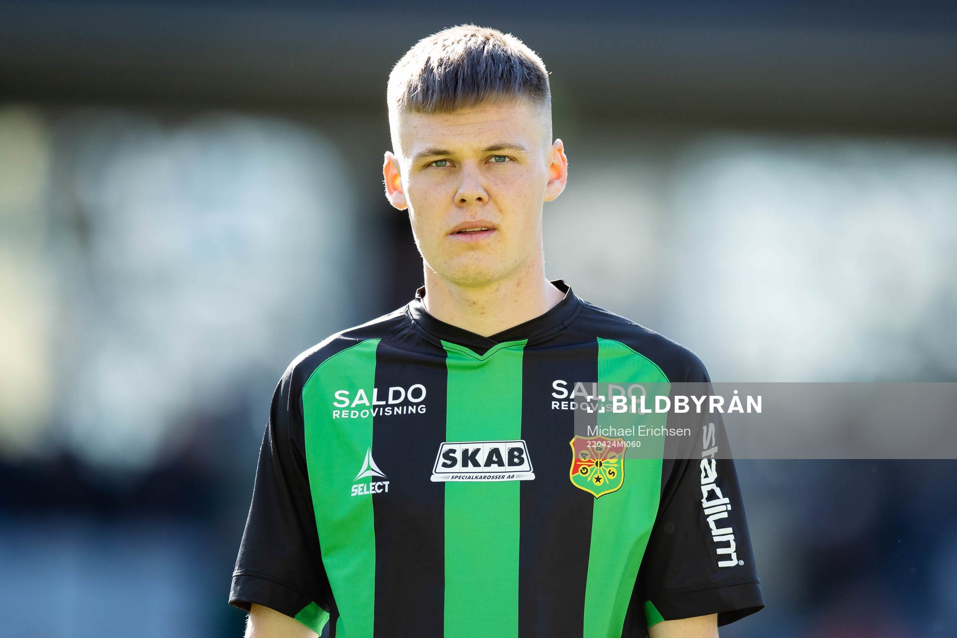 GAIS Axel Henriksson på line up innan fotbollsmatchen i