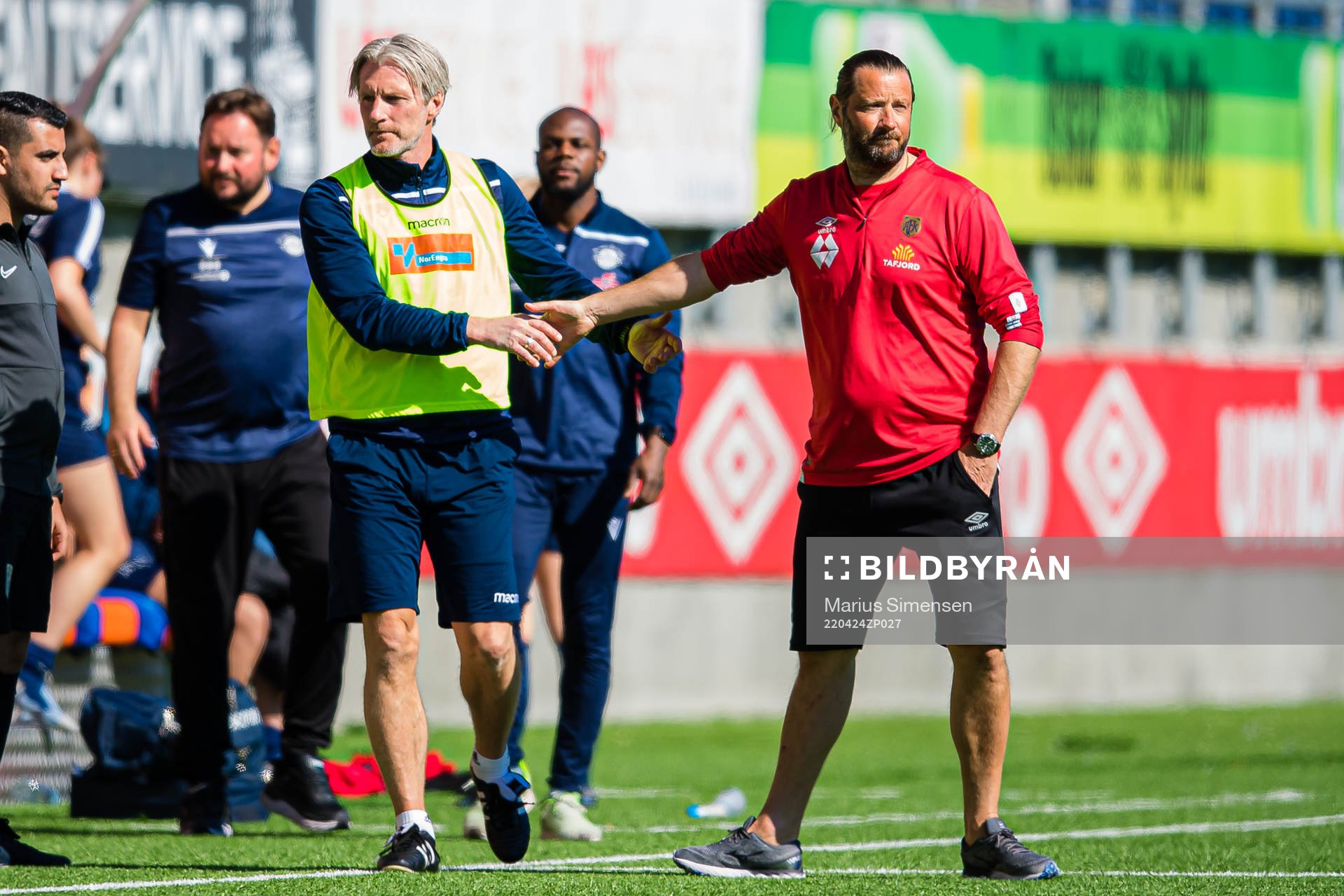 Cato Hansen, head coach of Grand Bodø, and Frode Fagermo,
