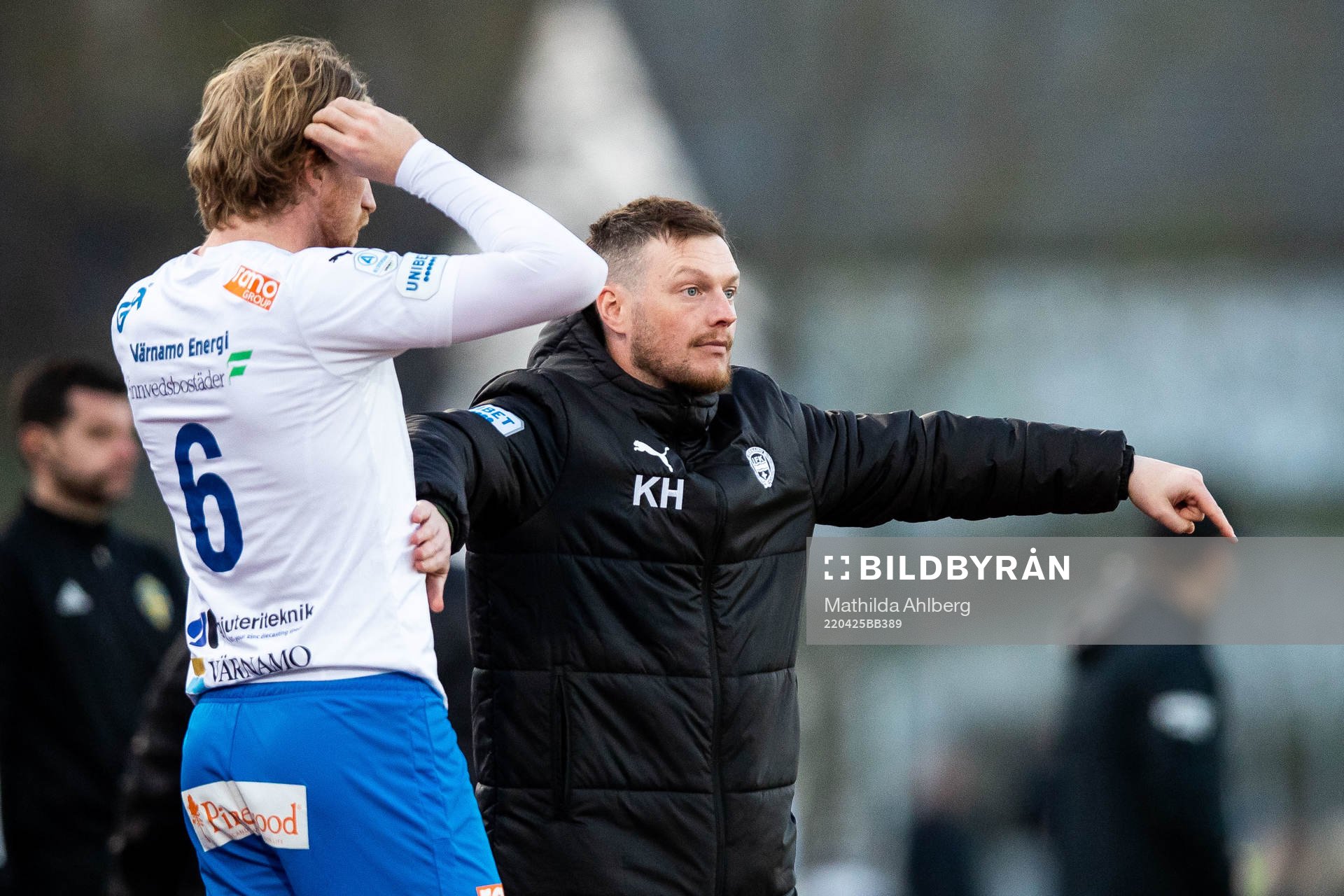 Värnamos Hampus Näsström och tränare Kim Hellberg