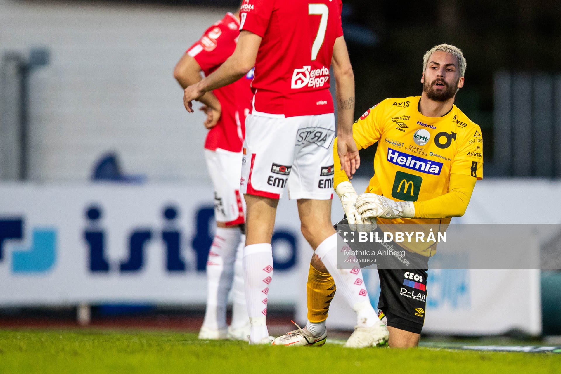 Degerfors målvakt Alfie Malik Whiteman deppar