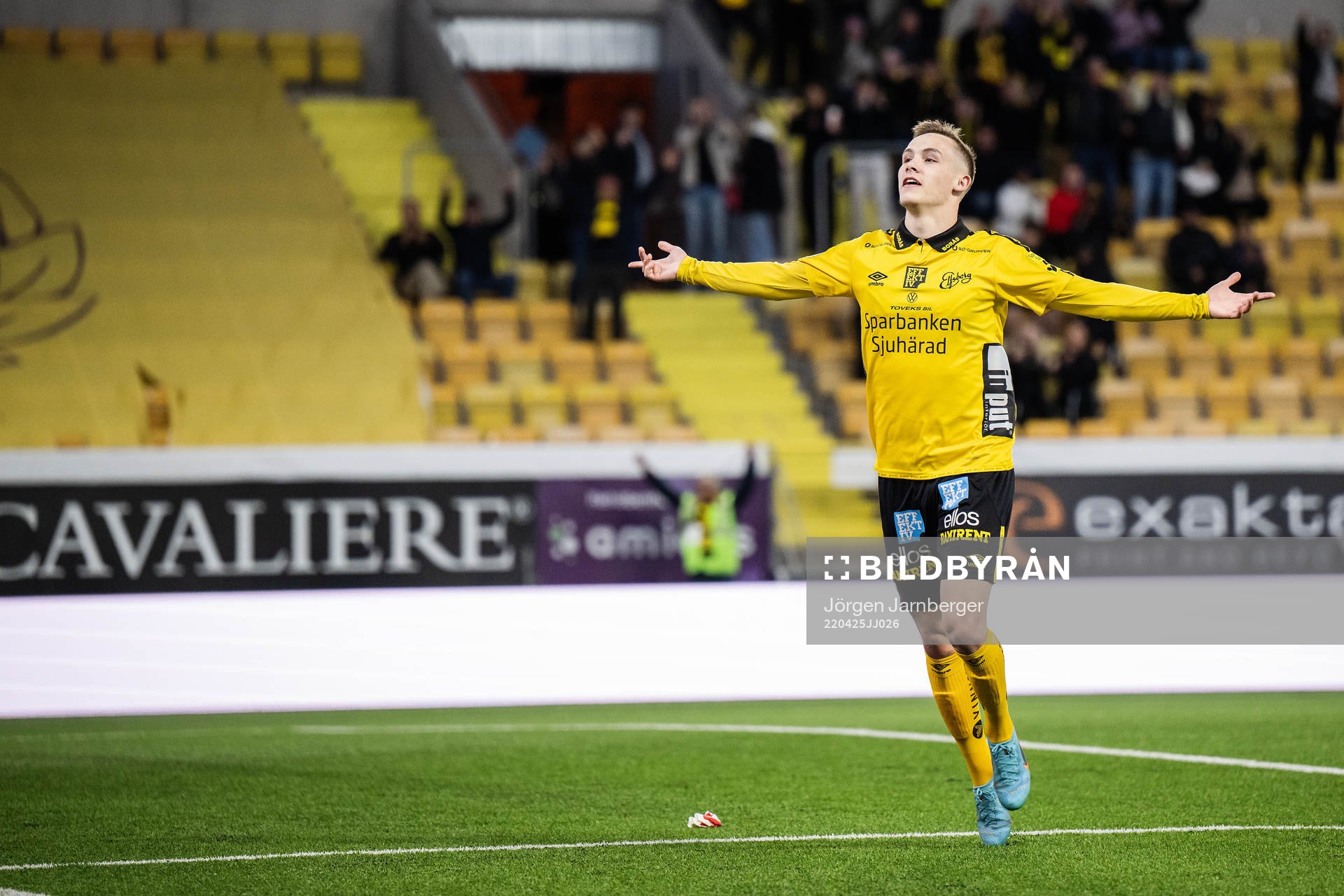 Elfsborgs Jacob Ondrejka jublar efter 3-1 under fotbollsmatchen i Allsvenskan mellan Elfsborg och GIF Sundsvall den 25 april 2022 i Borås.