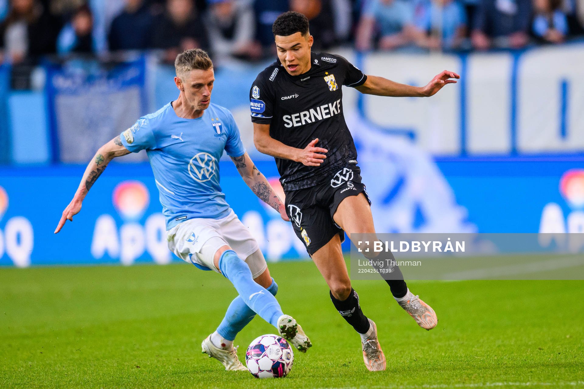 Malmö FFs Sören Rieks och IFK Göteborgs Alexander Jallow