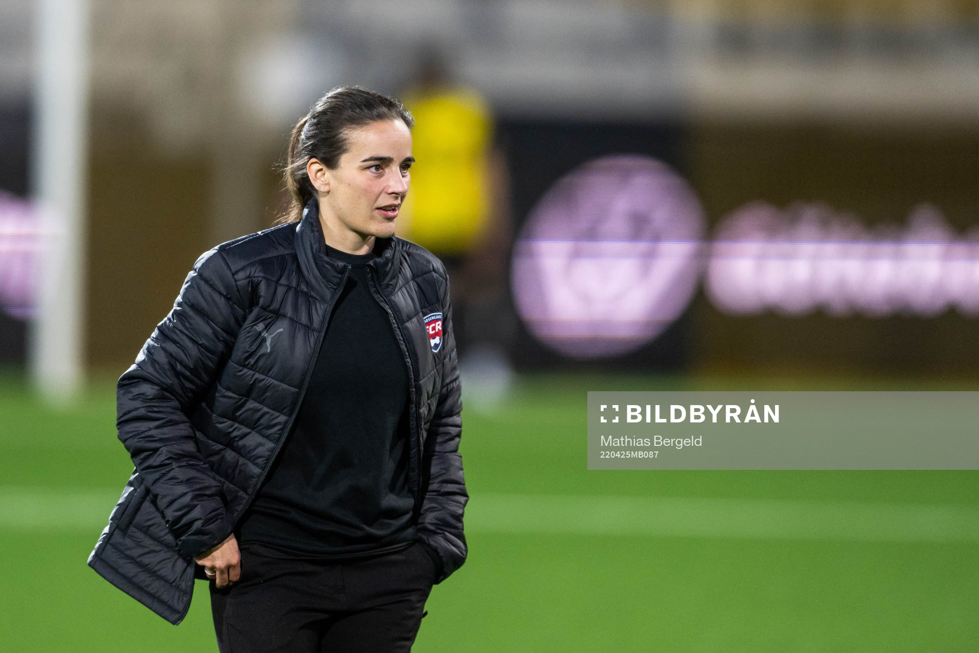 Rosengårds tränare Renee Slegers efter fotbollsmatchen i Damallsvenskan mellan Häcken och FC Rosengård den 25 april 2022 i Göteborg.