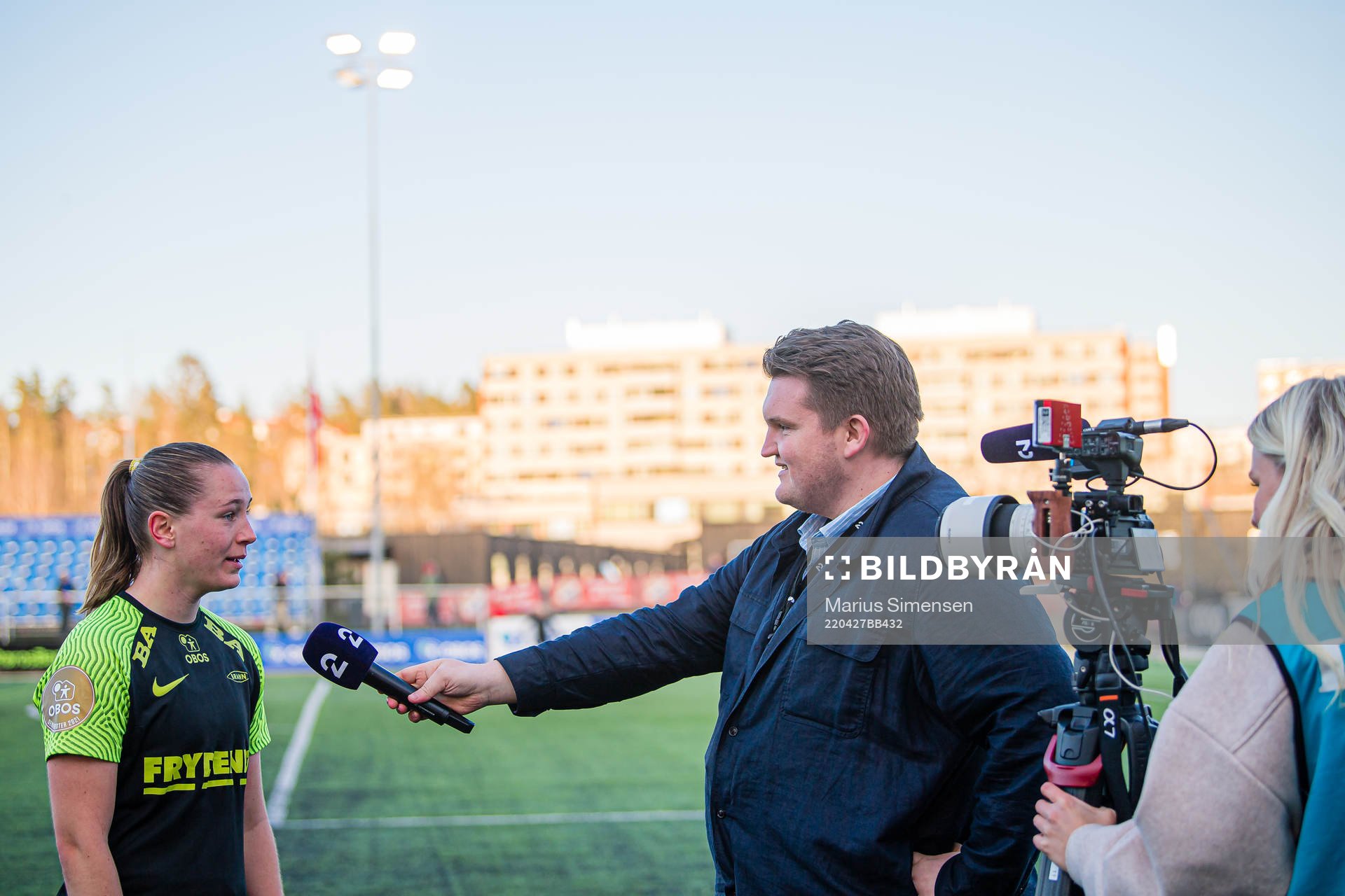 Elisabeth Terland of Brann and Morten Asbjørnsen of TV2
