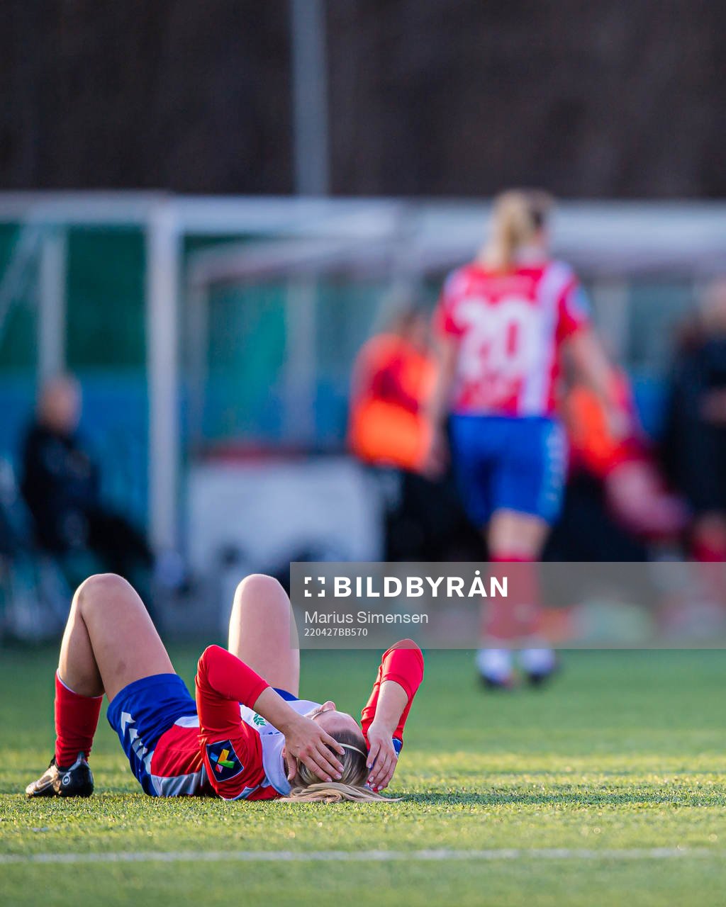 Julie Aune Jorde of Lyn looks dejected