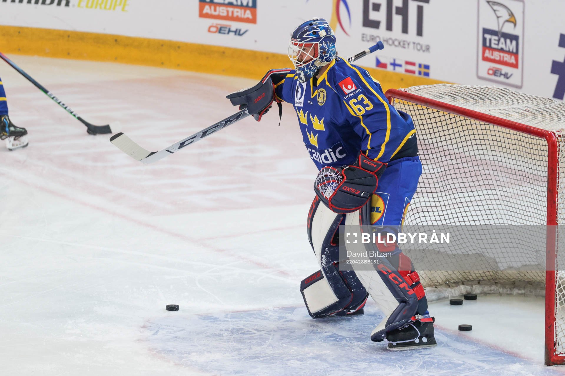 Goalkeeper Marcus Högberg of Sweden at warm up