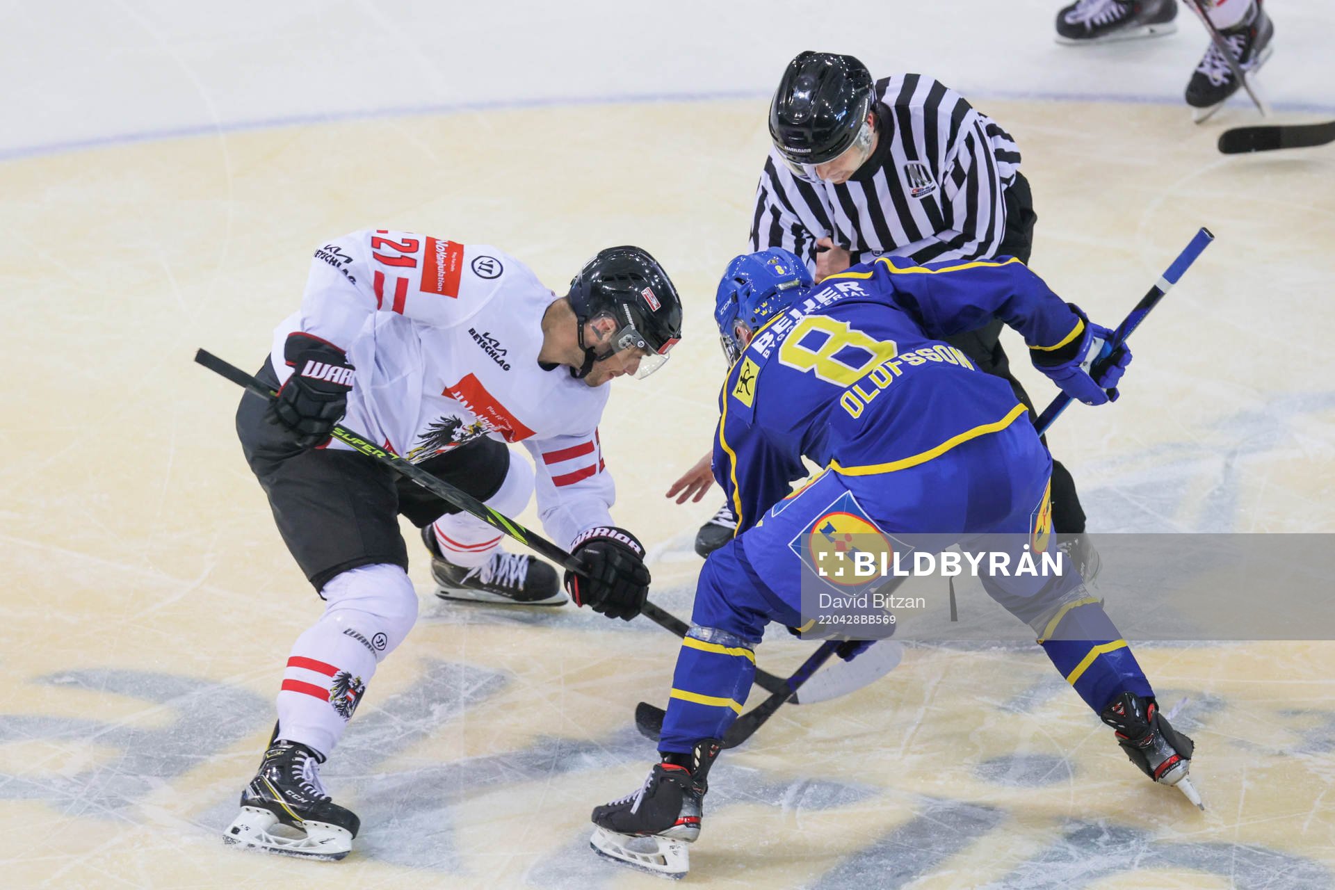 Lukas Haudum of Austria and Fredrik Olofsson of Sweden