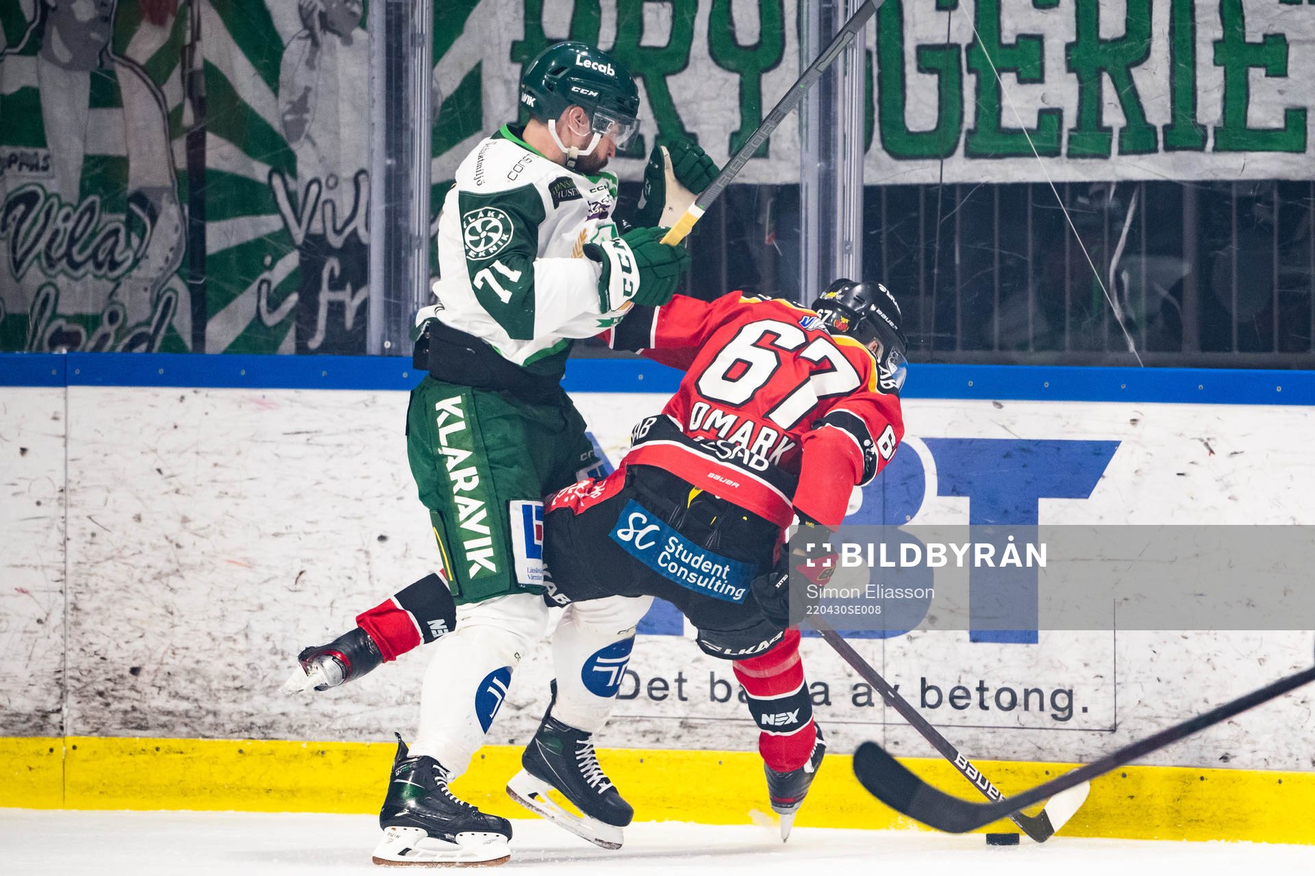 Färjestads Jesse Virtanen och Luleås Linus Omark