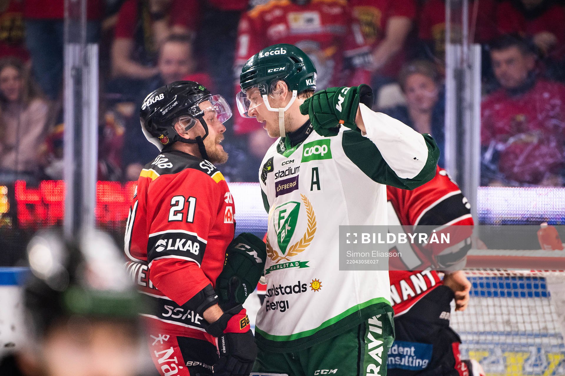 Luleås Juhani Tyrväinen och Färjestads Victor Ejdsell
