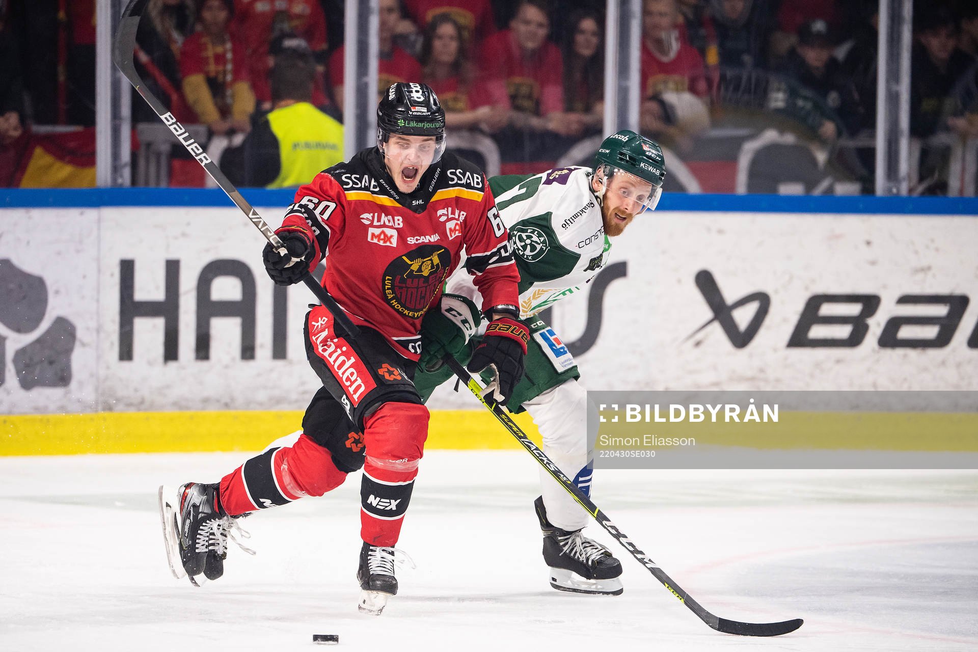 Luleås Julius Honka och Färjestads Pontus Widerström