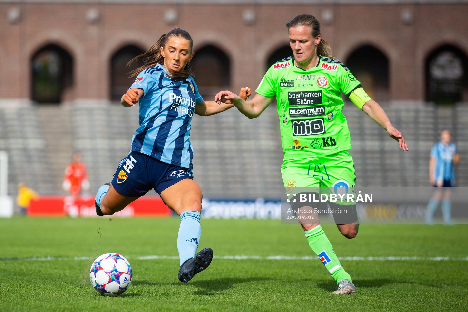Djurgårdens Tilde Lindwall och Kristianstads Michaela