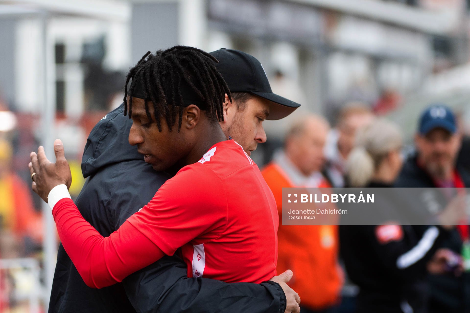 Degerfors Joseph-Claude Agyeman Gyau och tränare Andreas