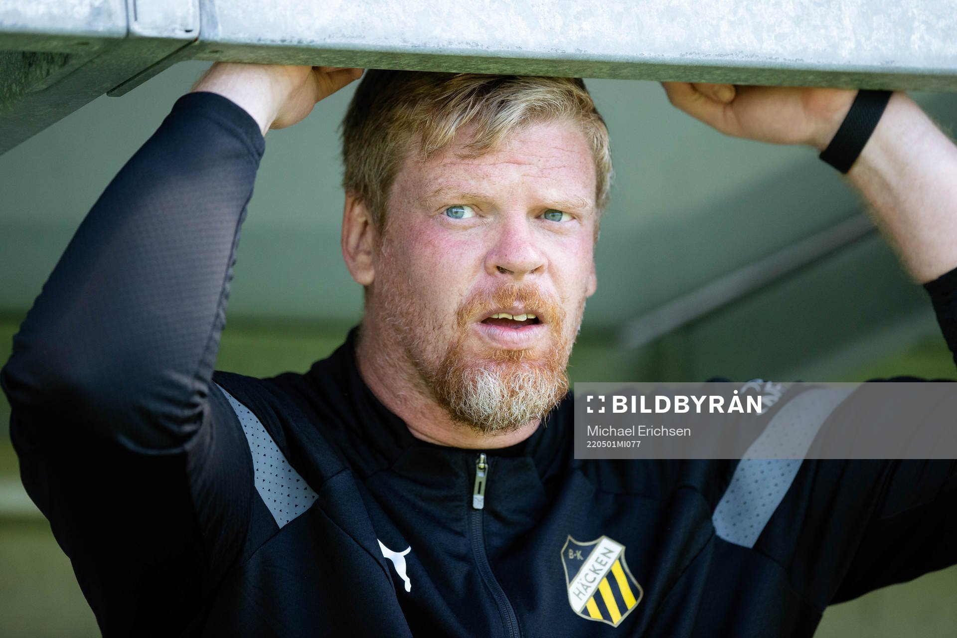 Häckens målvaktstränare Christoffer Källqvist innan