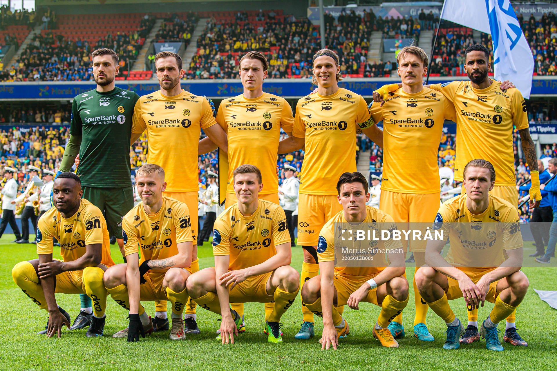 The starting eleven of Bodø/Glimt, from the top left;