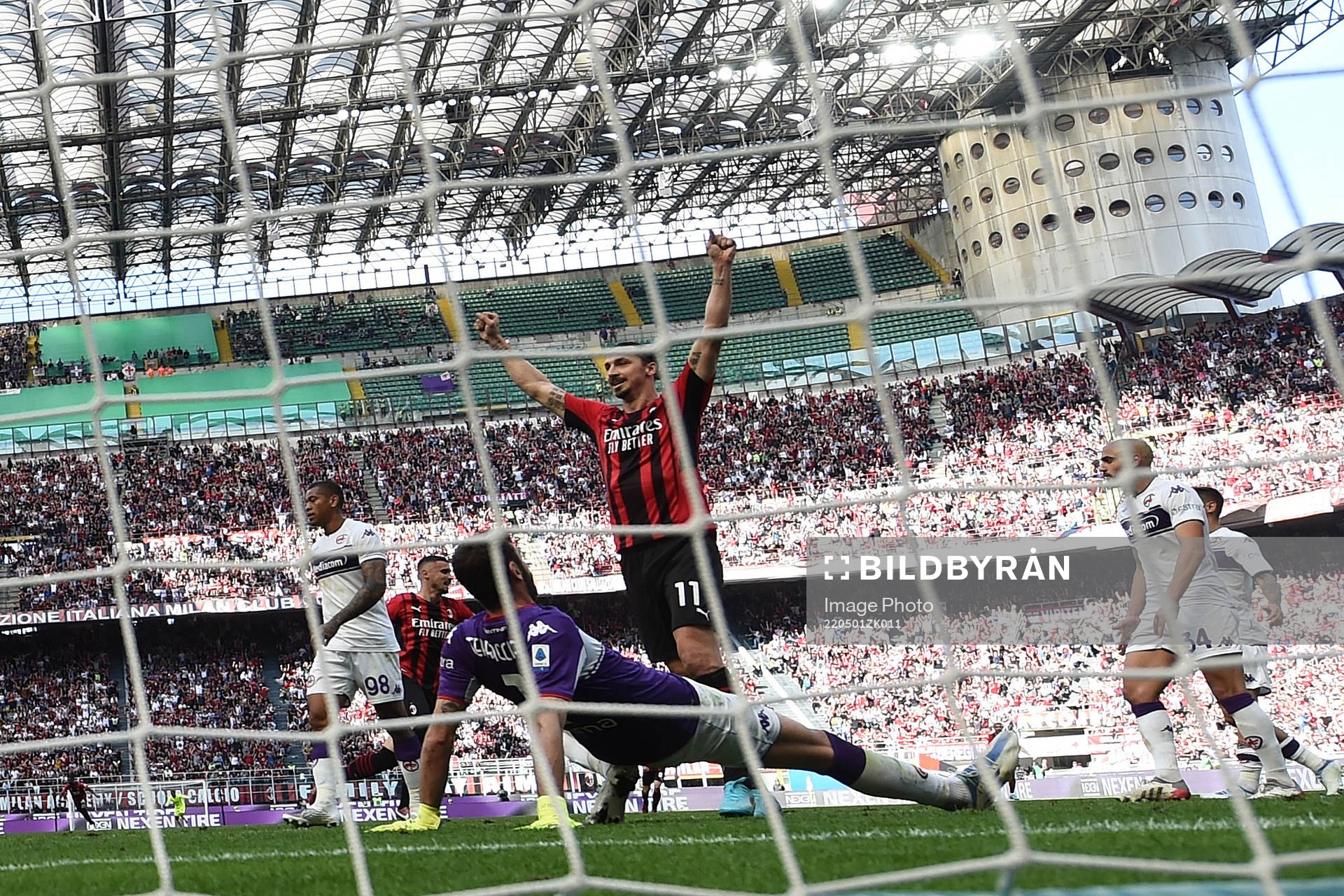 Zlatan Ibrahimovic celebrates