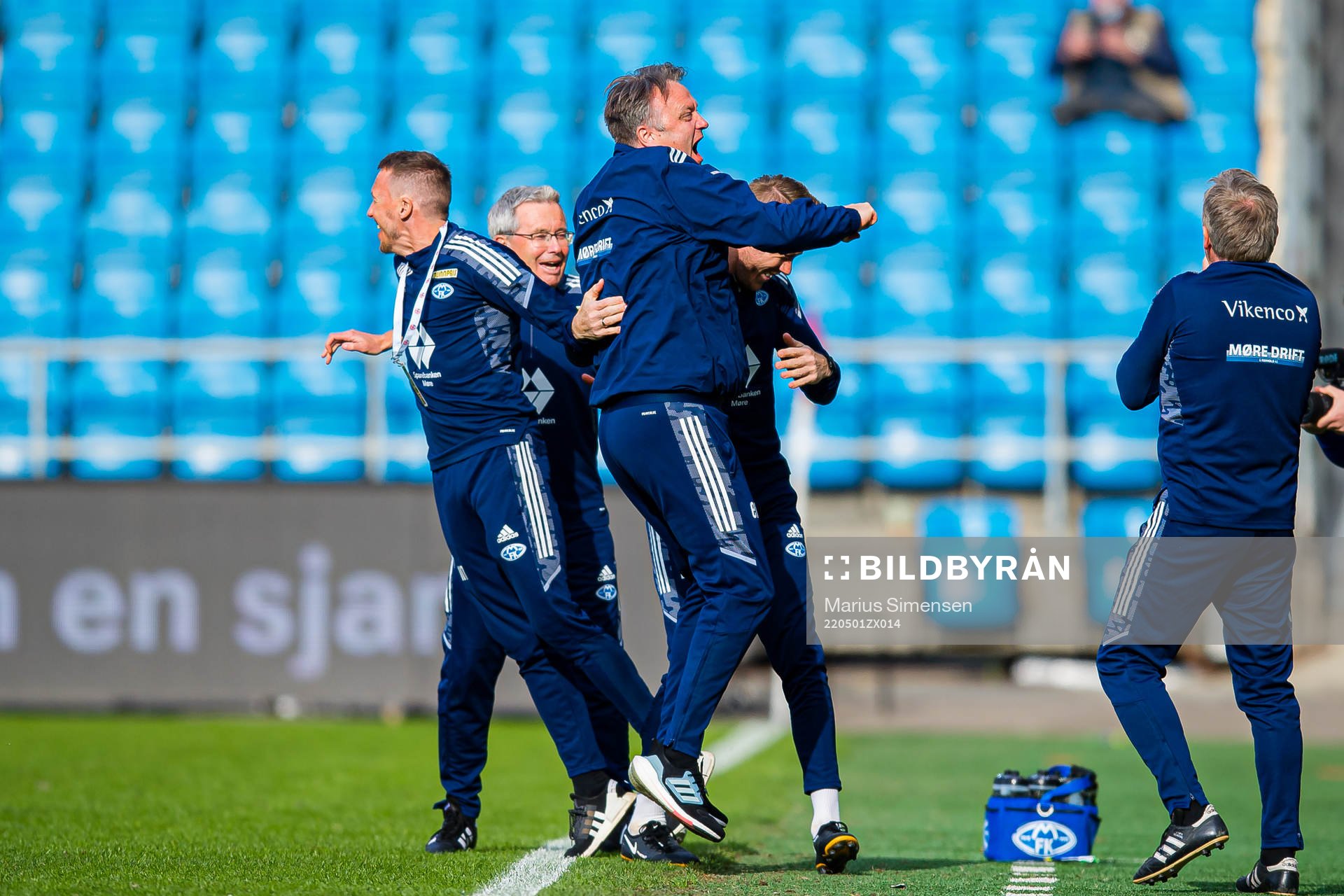 Erling Moe, head coach of Molde, celebrates at the final