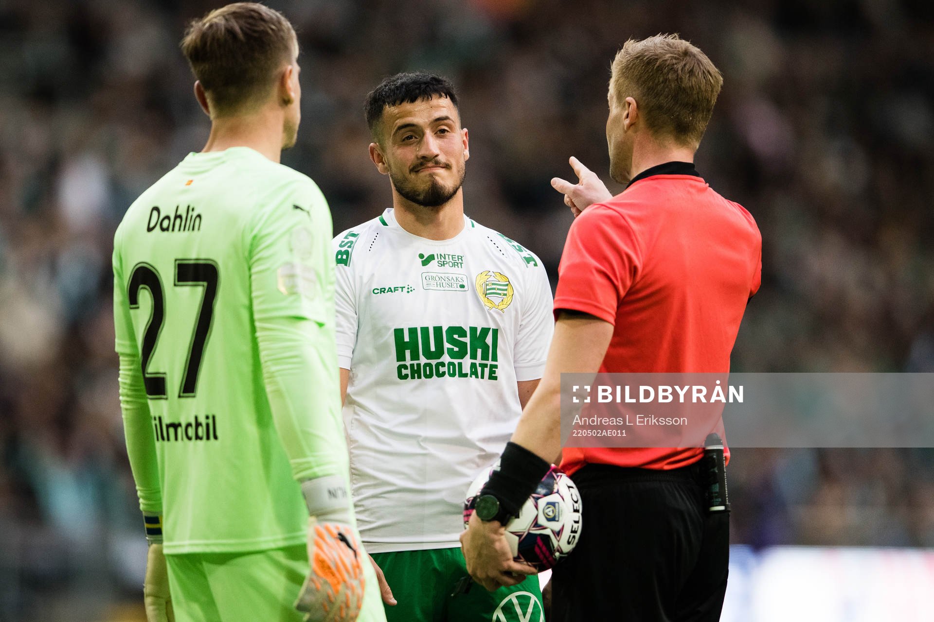Malmö FFs målvakt Johan Dahlin, Hammarbys Astrit Selmani
