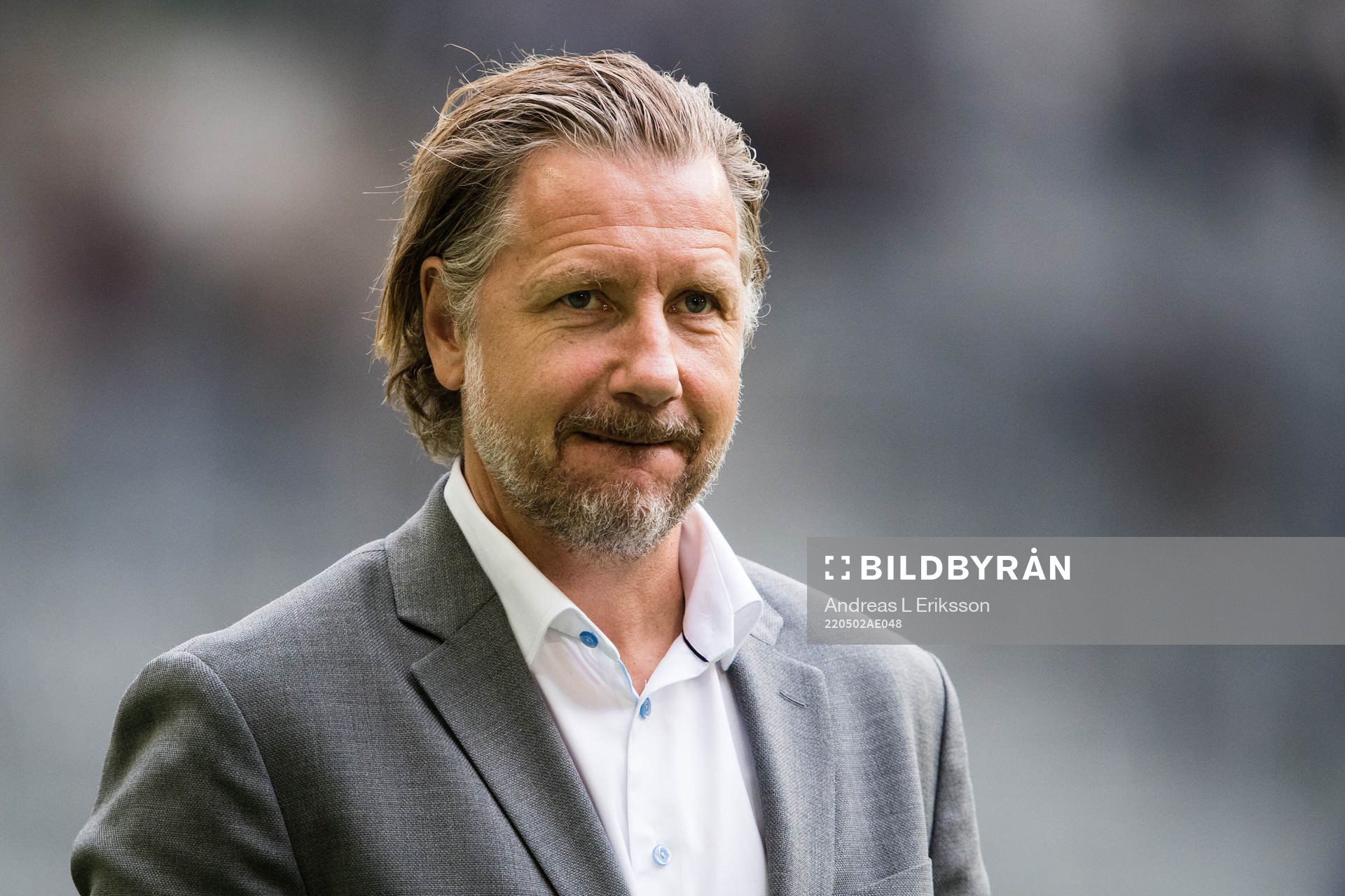 Hammarbys sportchef Jesper Jansson innan fotbollsmatchen i