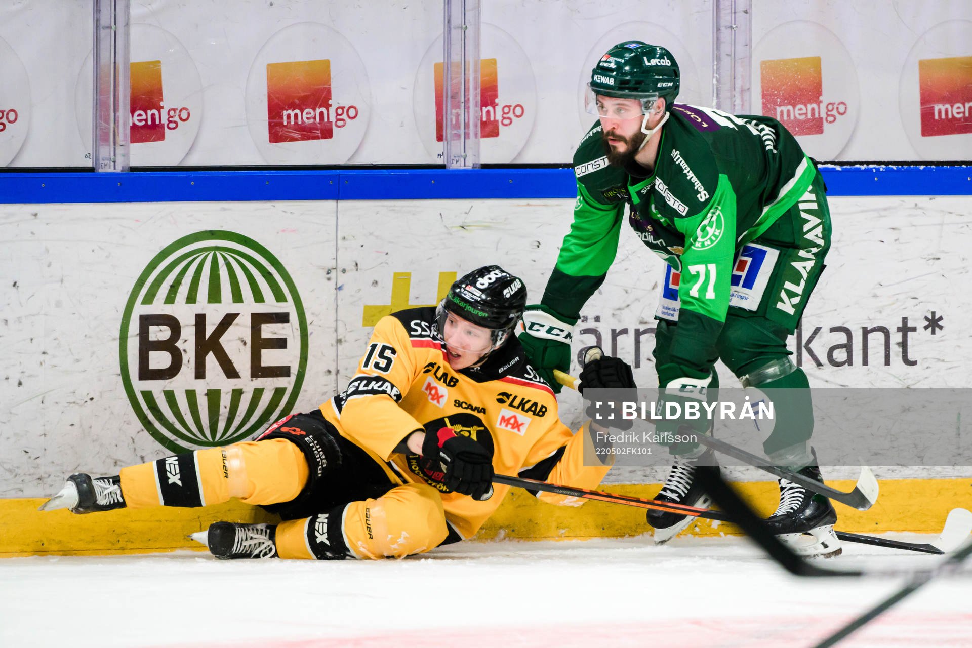 Luleås Carl Mattsson och Färjestads Jesse Virtanen