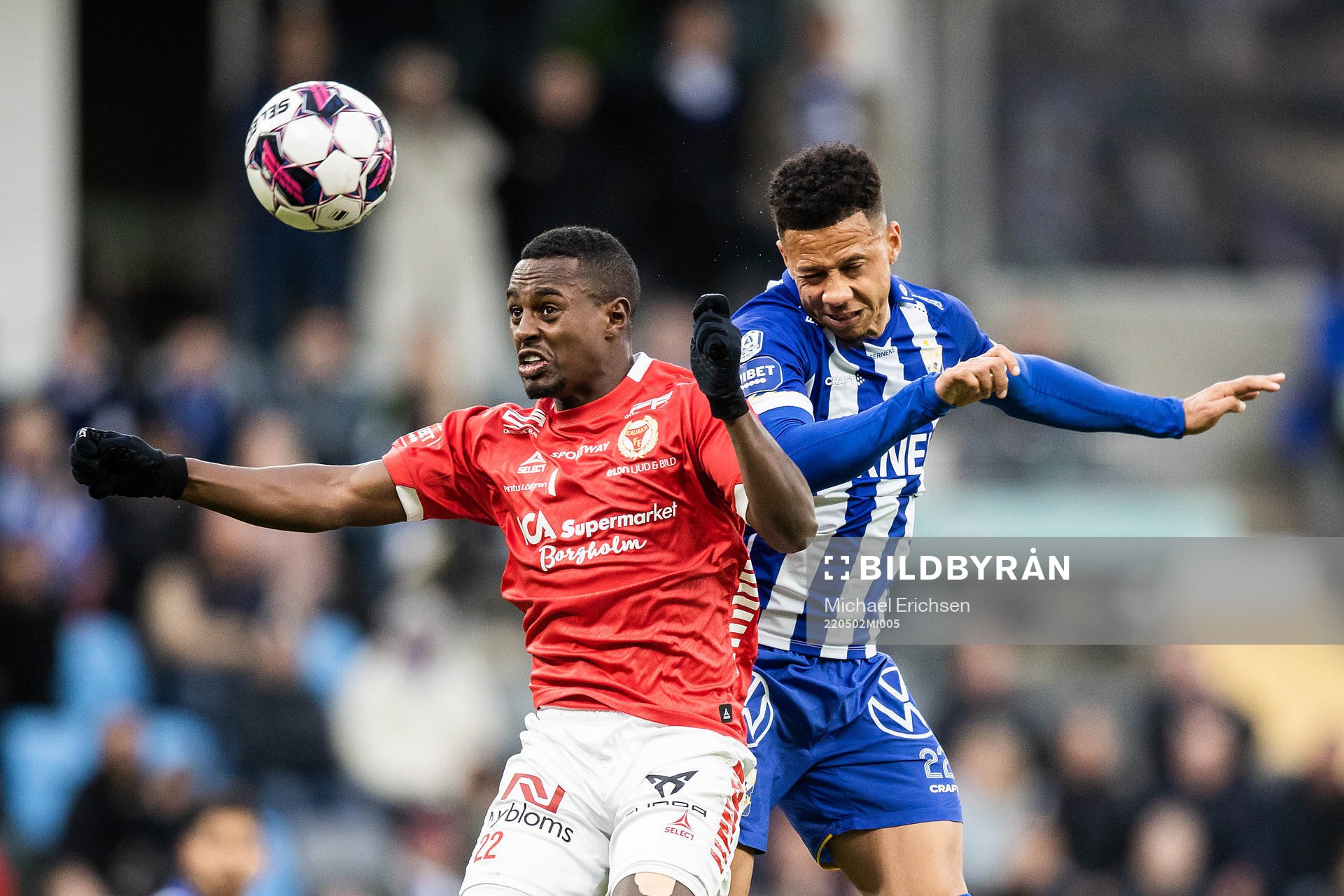 Kalmars Nahom Girmai Netabay och IFK Göteborgs Tobias Sana