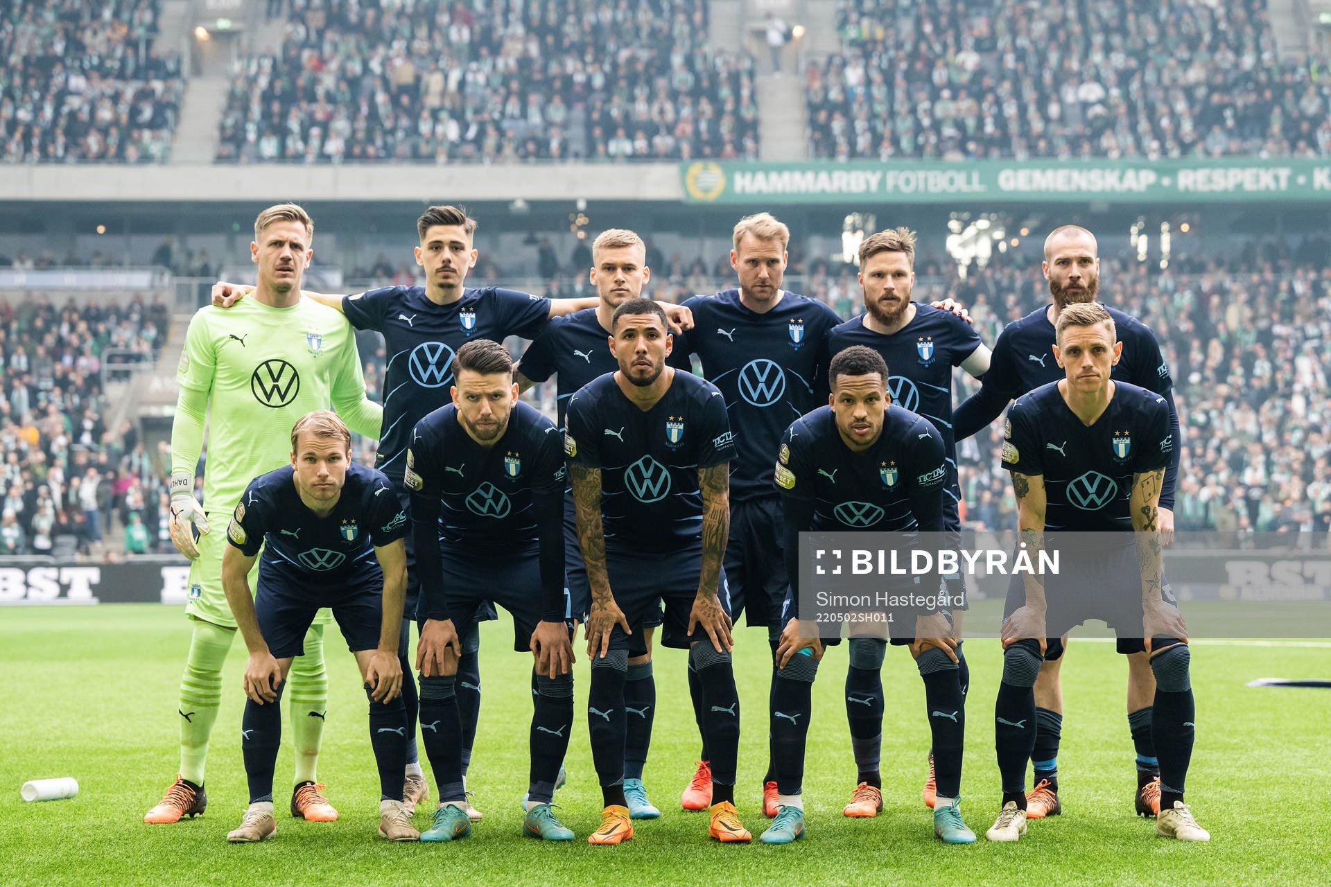 Malmö FFs spelare ställer upp för en lagbild
