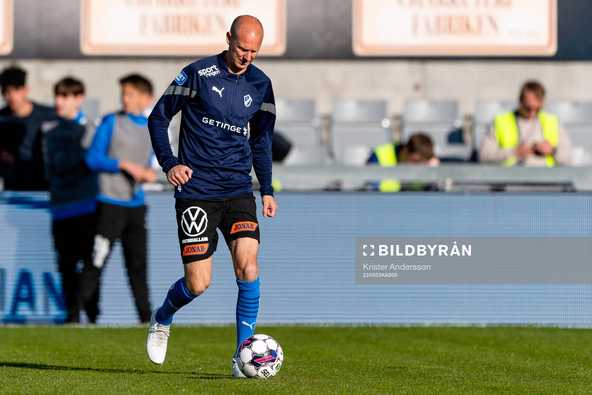 Halmstads Andreas Johansson före fotbollsmatchen i