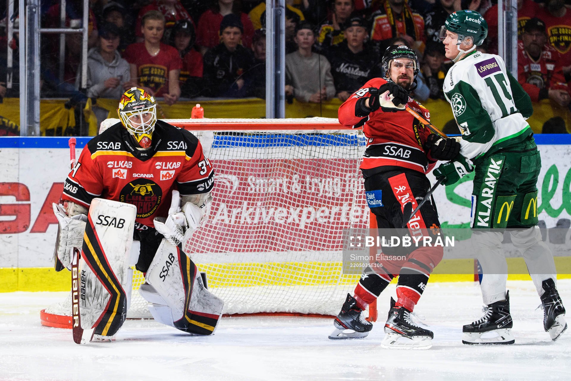 Luleås målvakt Joel Lassinantti, Sami Lepistö och