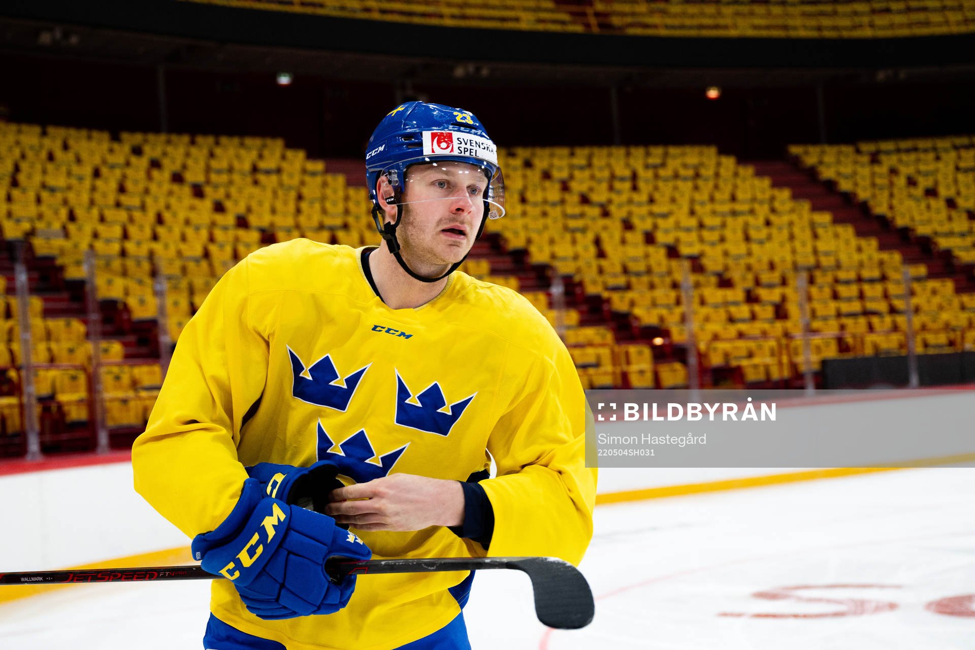 Lucas Wallmark of the Swedish national ice hockey team