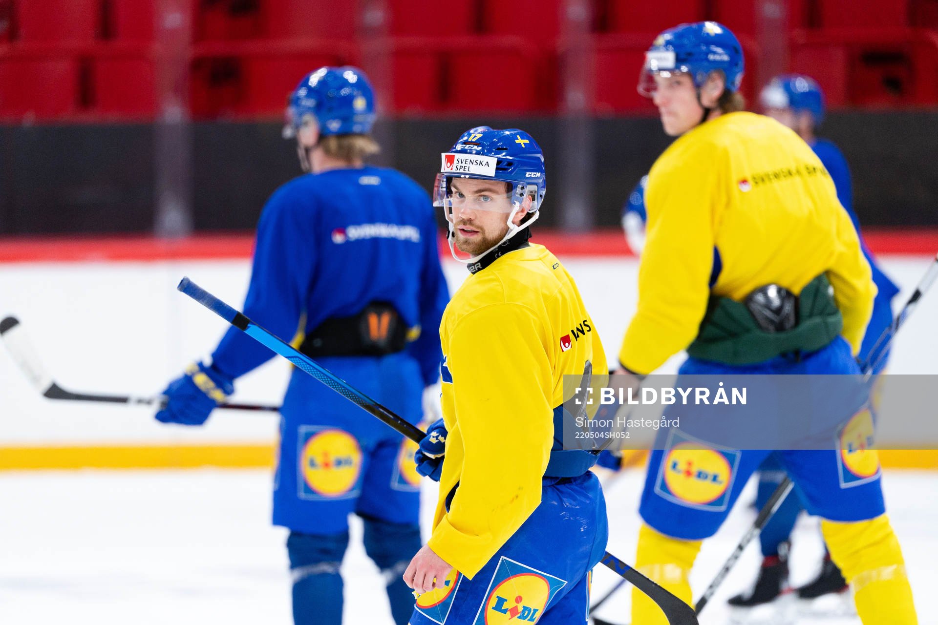 Oskar Lang of the Swedish national ice hockey team