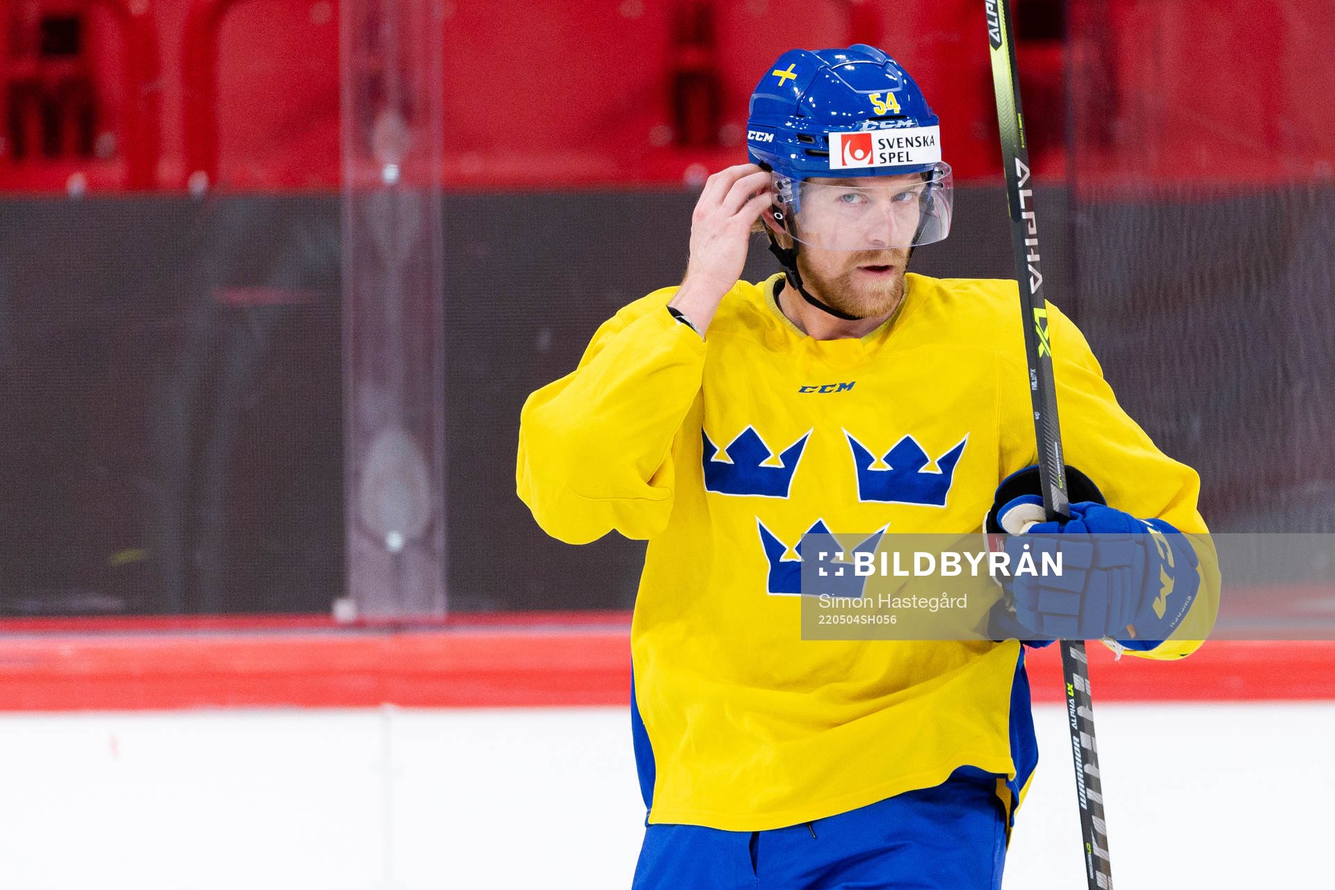 Anton Lindholm of the Swedish national ice hockey team