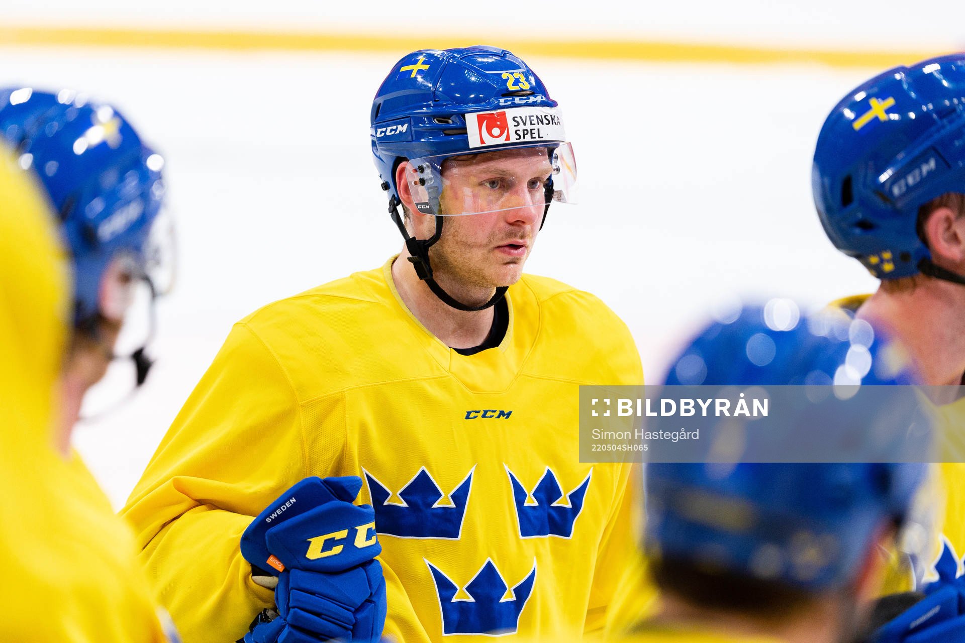 Lucas Wallmark of the Swedish national ice hockey team
