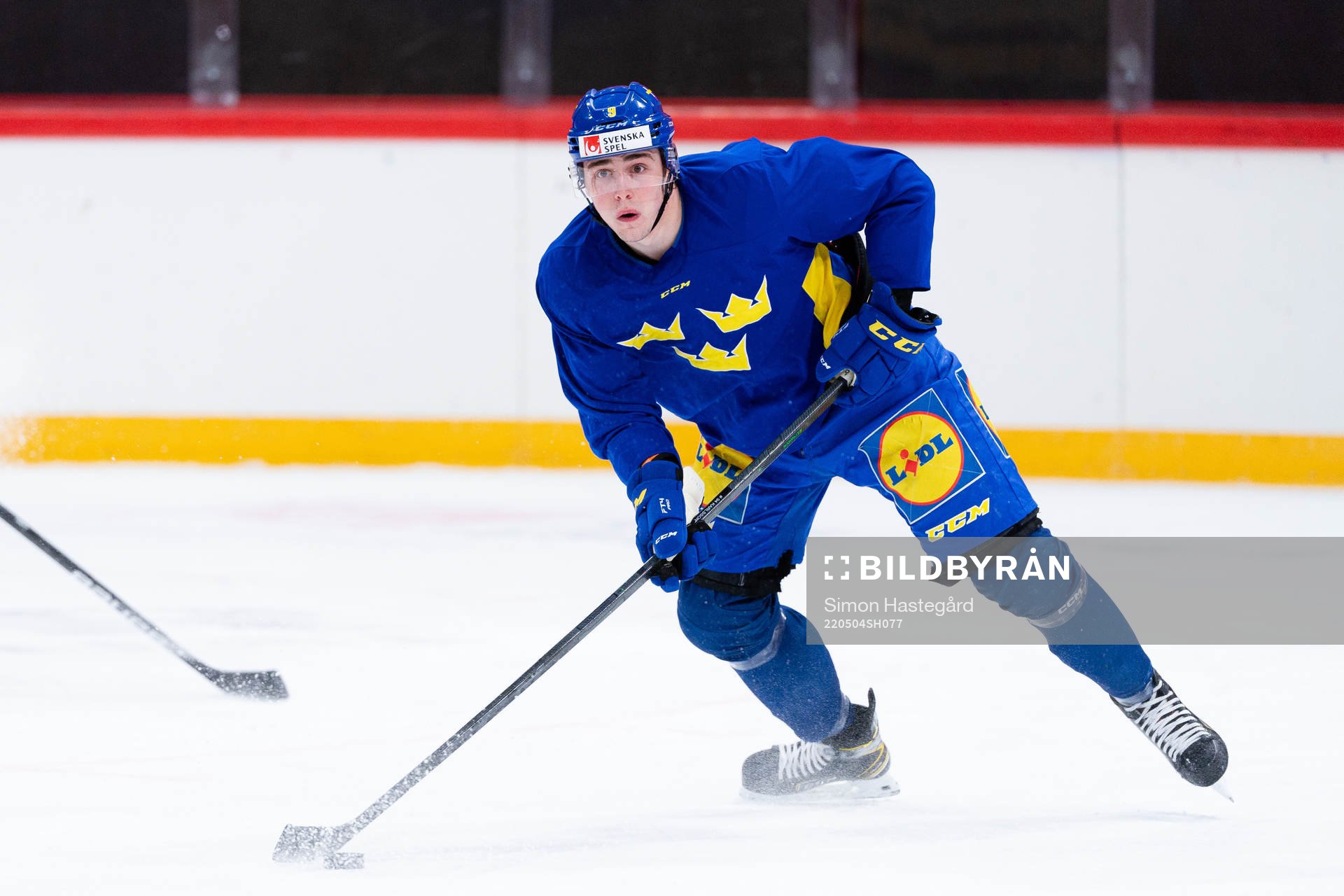 Linus Karlsson of the Swedish national ice hockey team