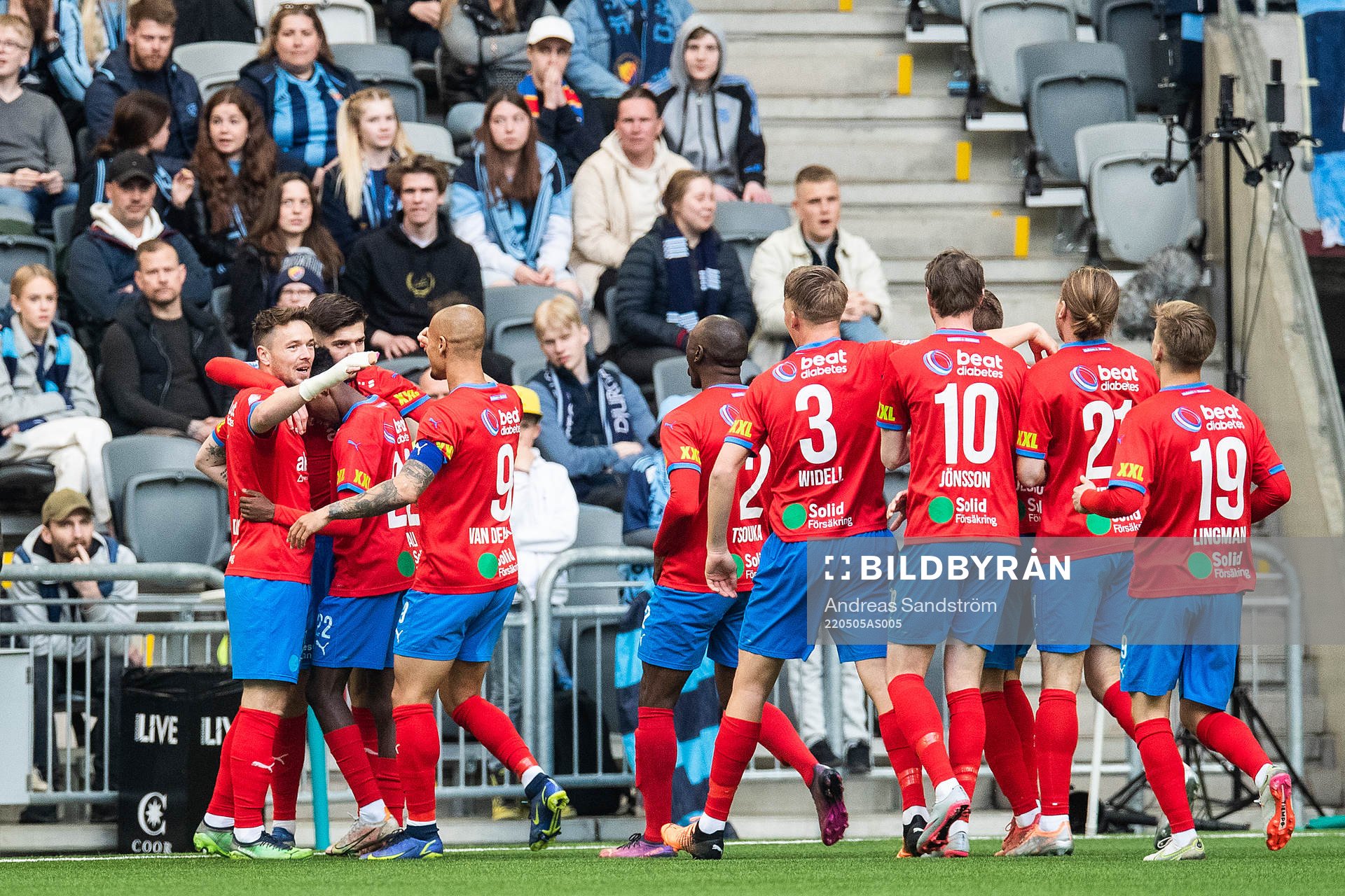 Helsingborgs spelare jublar