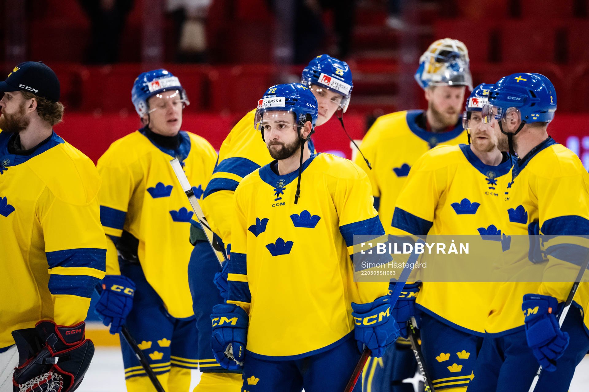 Emil Bemström of Sweden looks dejected