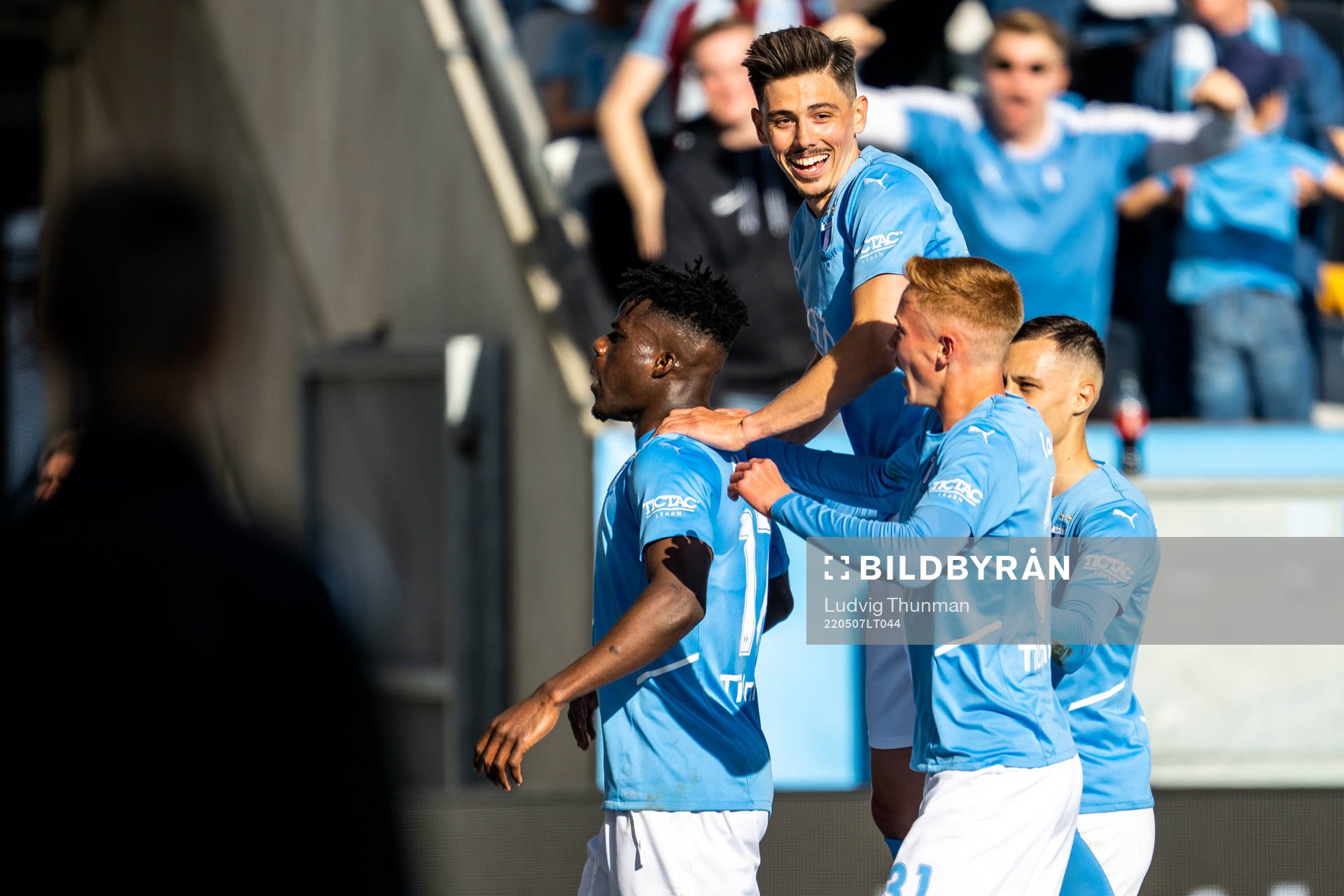 Malmö FFs Malik Abubakari jublar