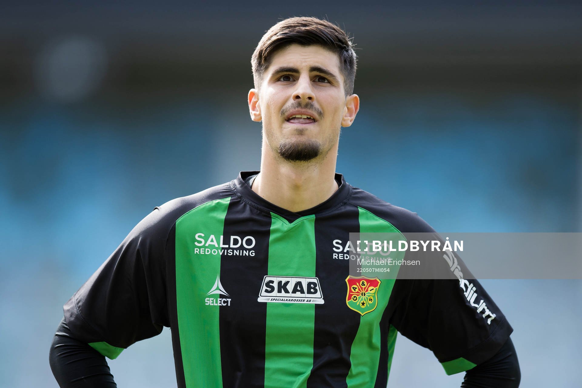 GAIS Emin Grozdanic på line up innan fotbollsmatchen i