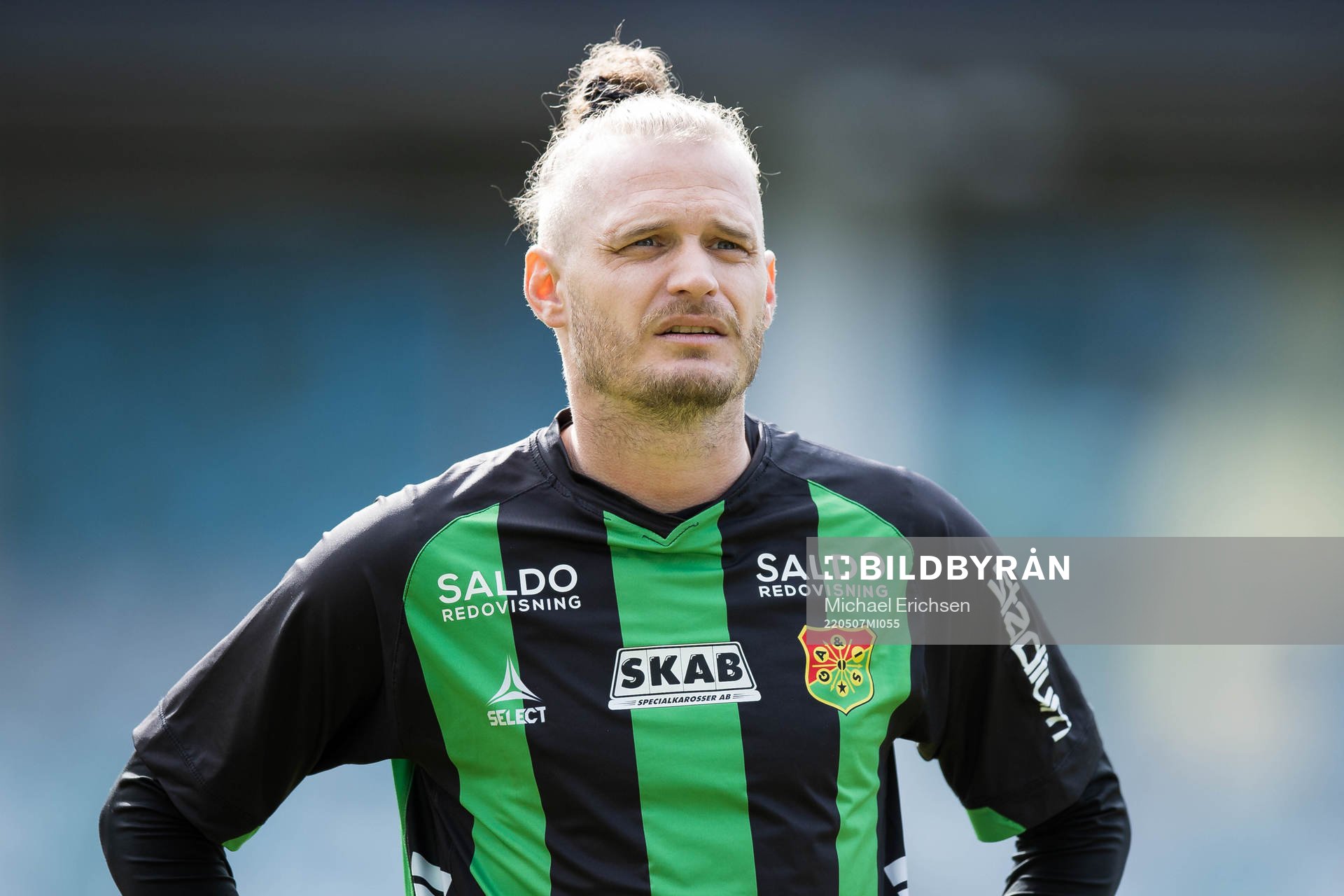 GAIS Jonas Lindberg på line up innan fotbollsmatchen i