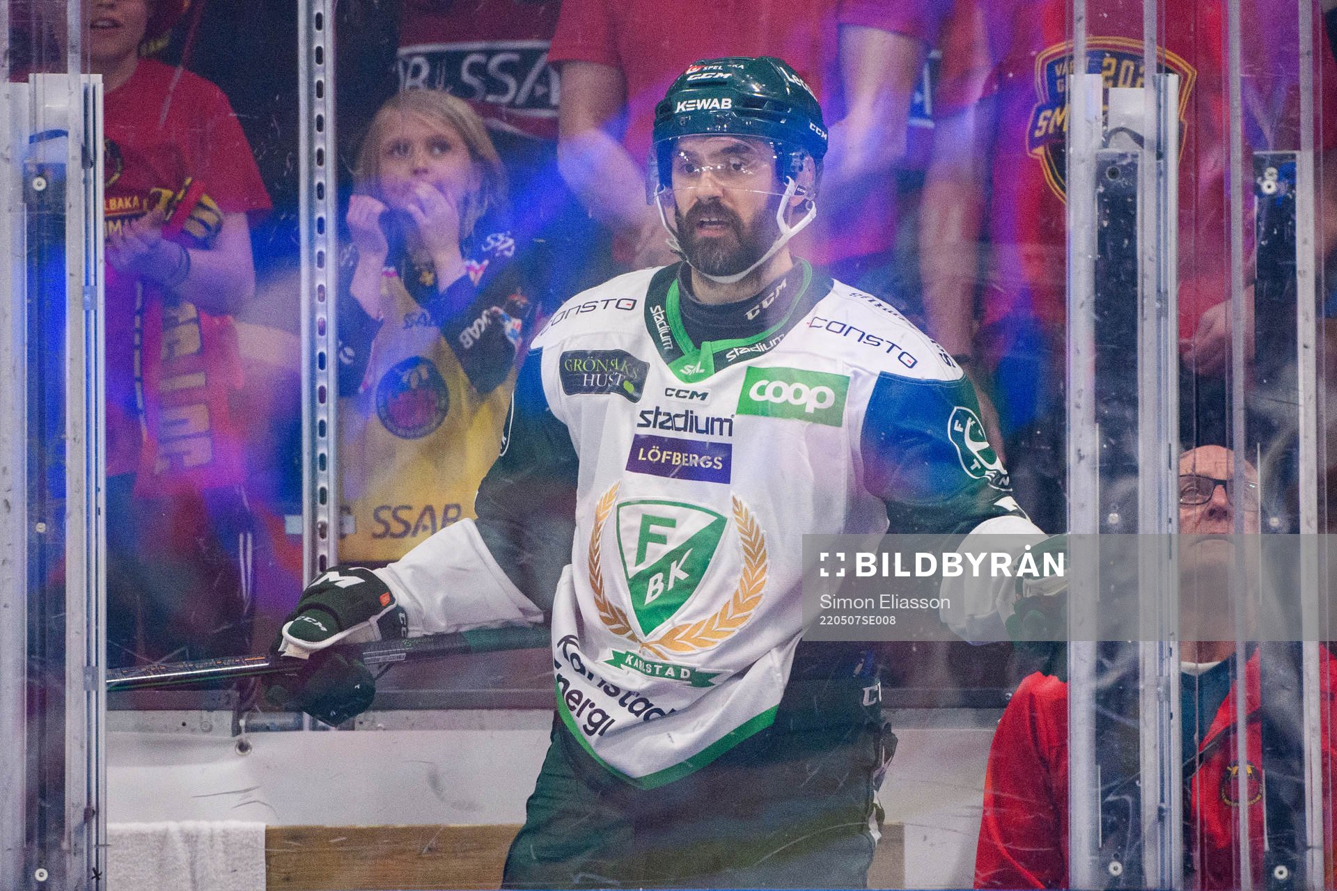 Färjestads Martin Johansson reagerar i utvisningsbåset