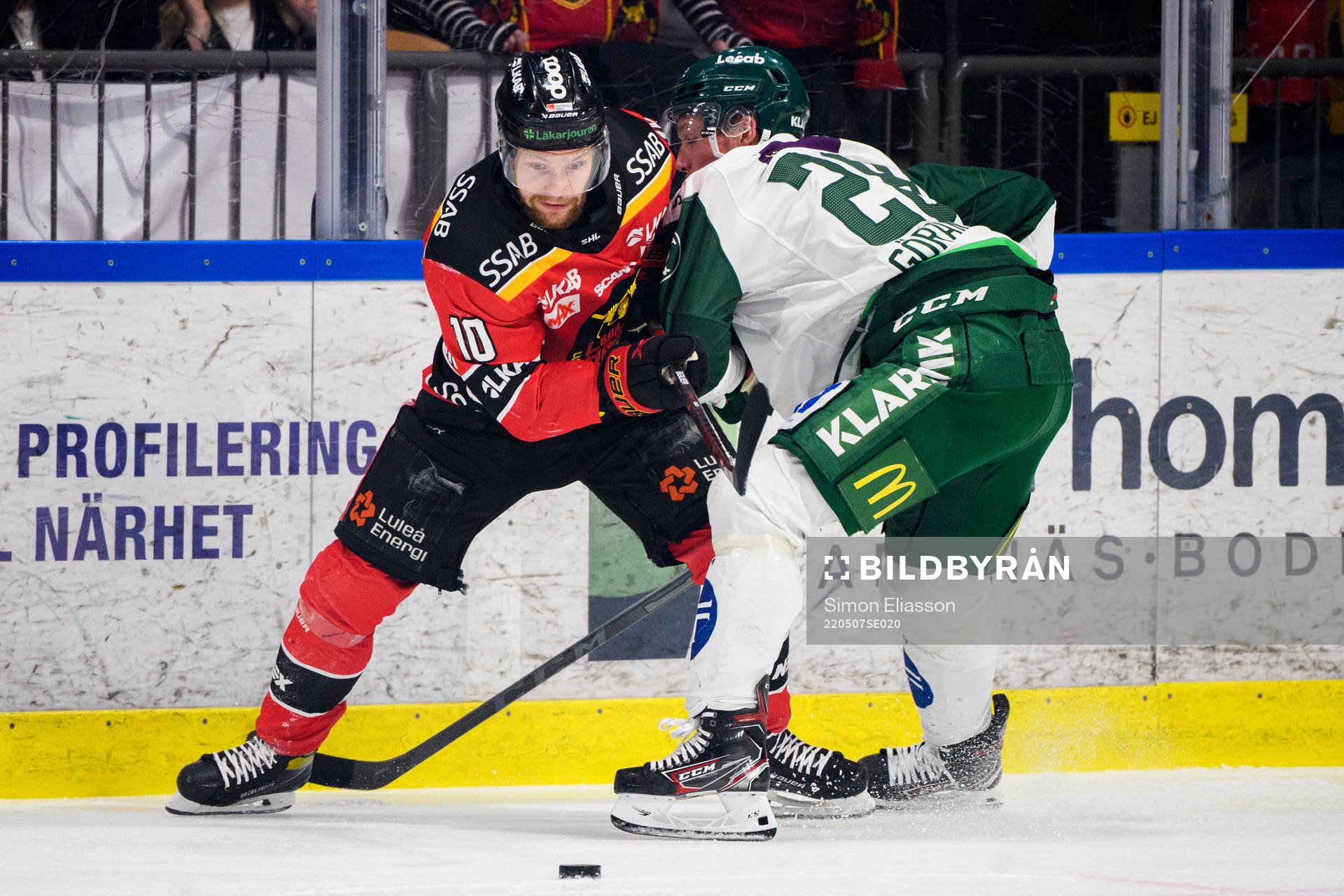 Luleås Einar Emanuelsson och Färjestads Mattias Göransson
