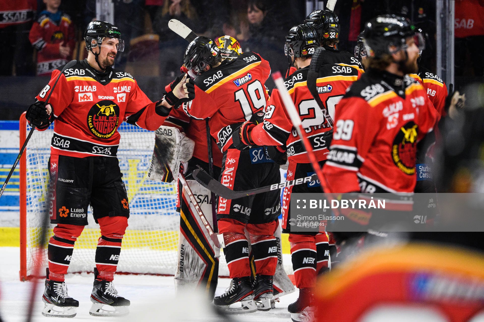 Luleås Sami Lepistö, målvakt Joel Lassinantti och