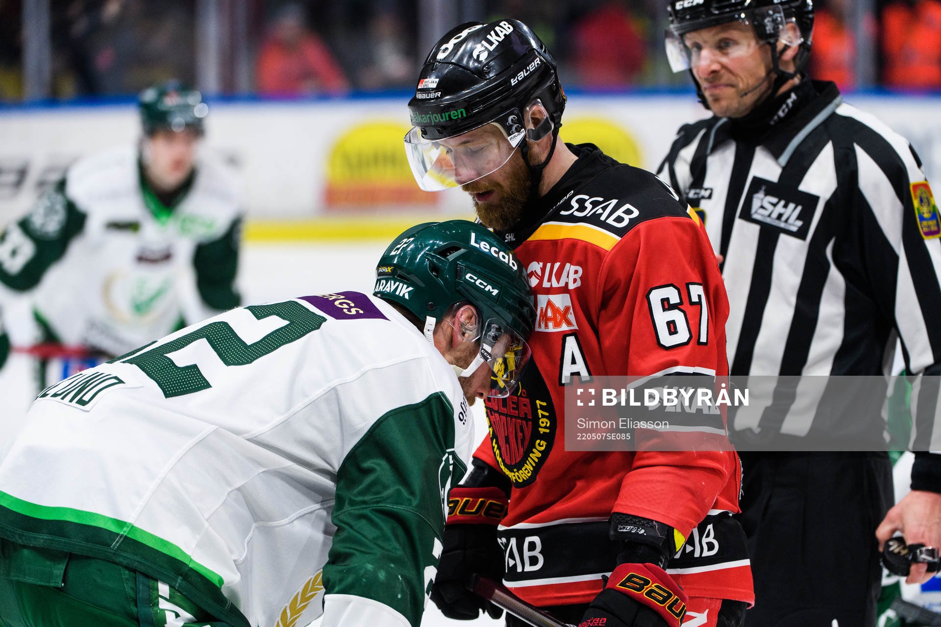 Färjestads Per Åslund och Luleås Linus Omark