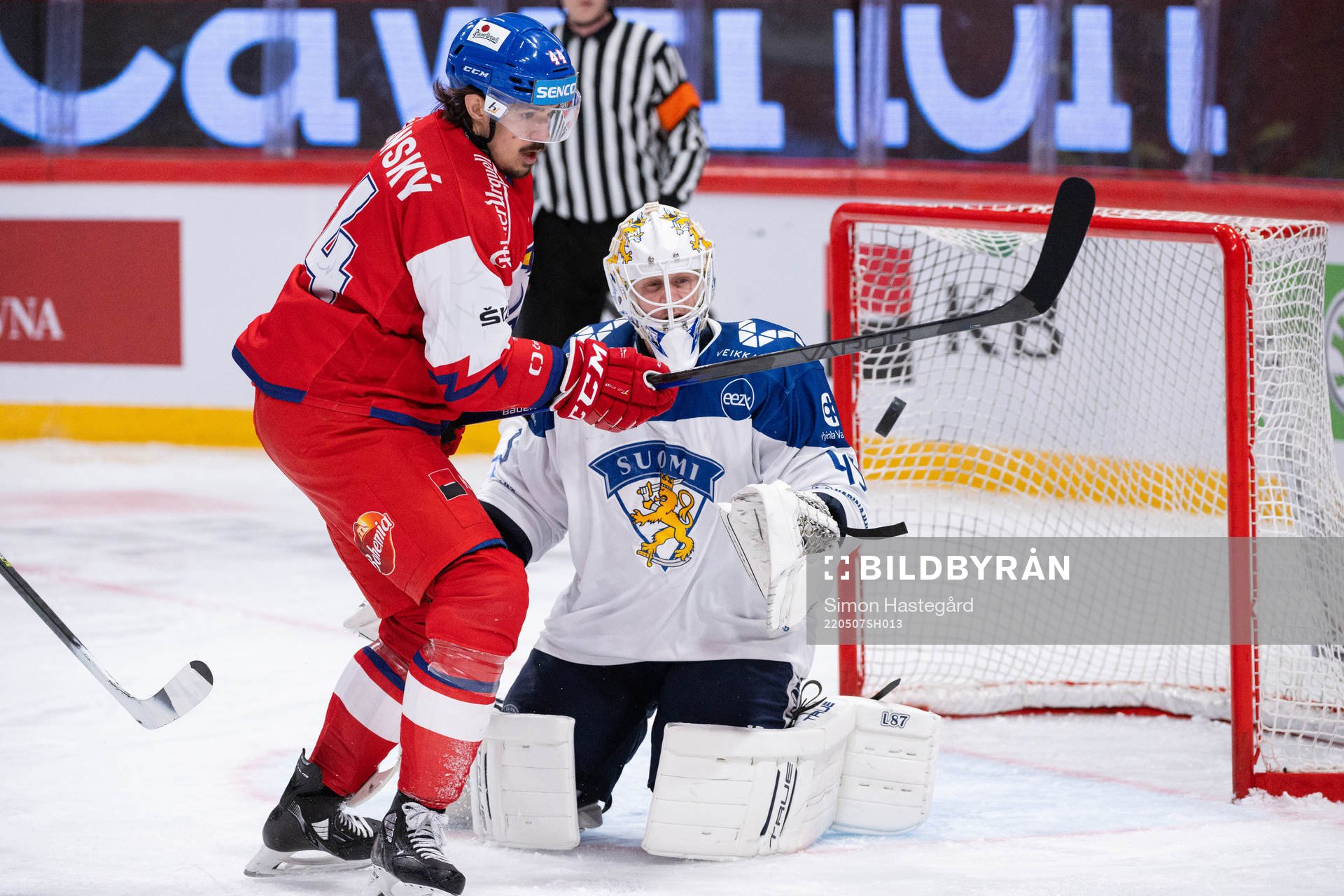 Matej Stransky of Czech Republic and goalkeeper Jussi